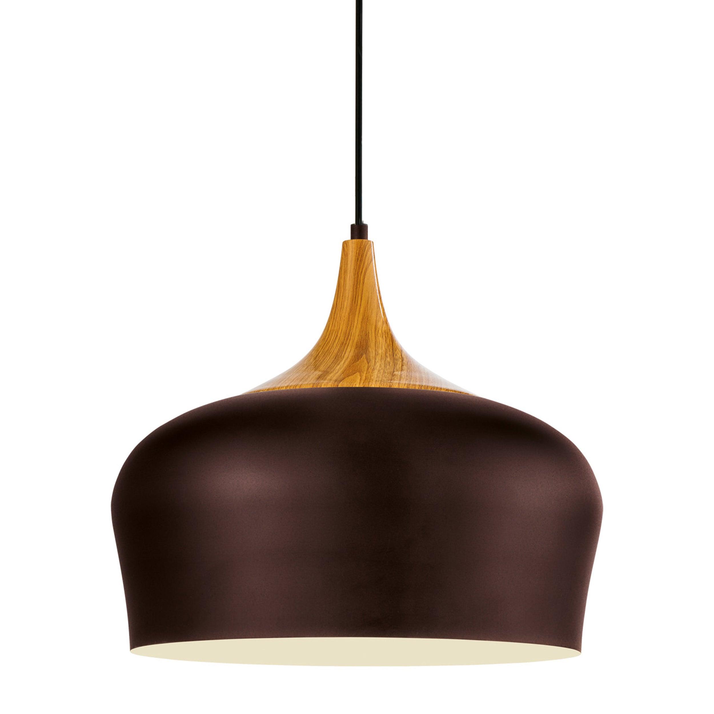 eglo obregon brown metal wood accent ceiling pendant kitchen lighting 