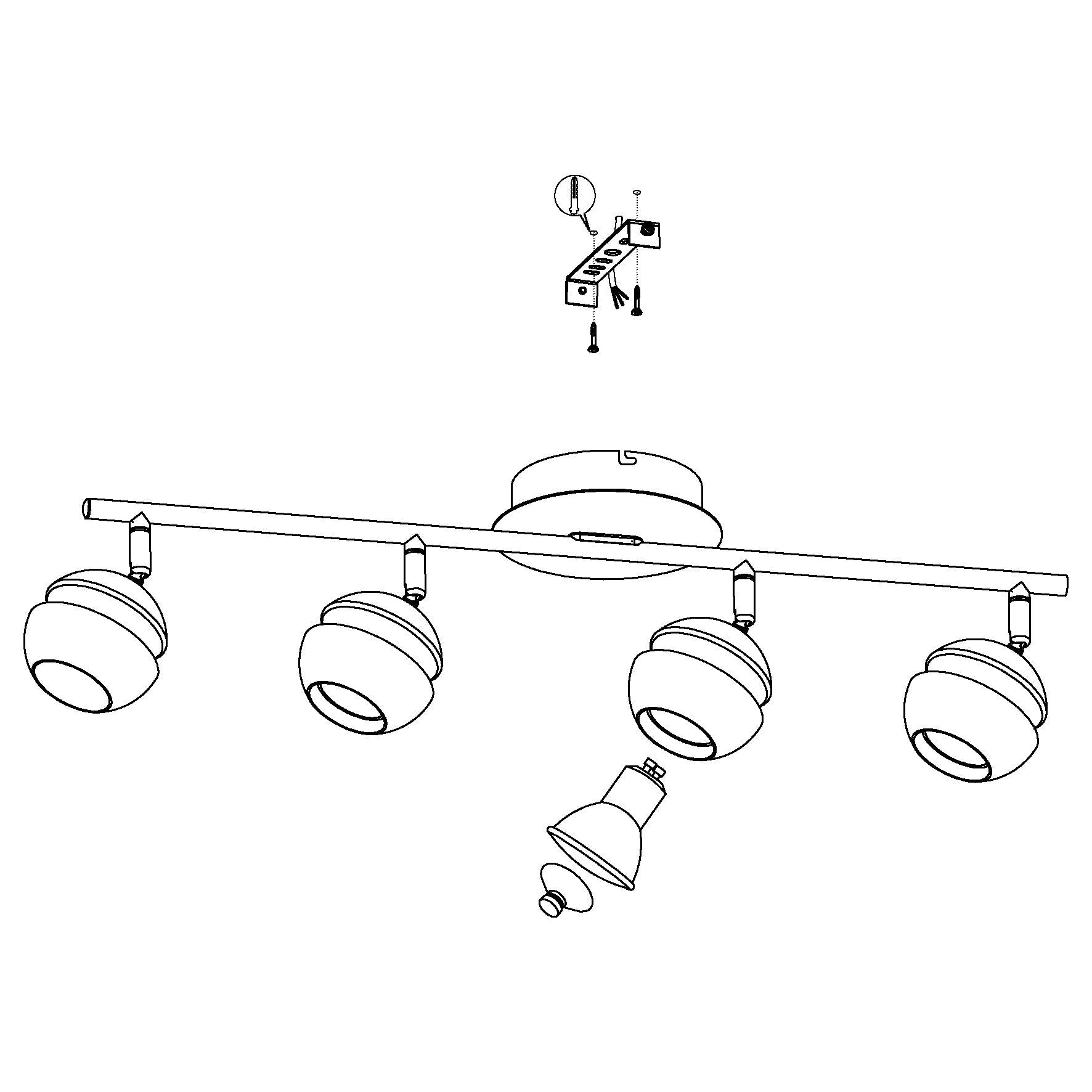 eglo nocito gold black 4 light bar spotlight Kitchen Lighting Close Up