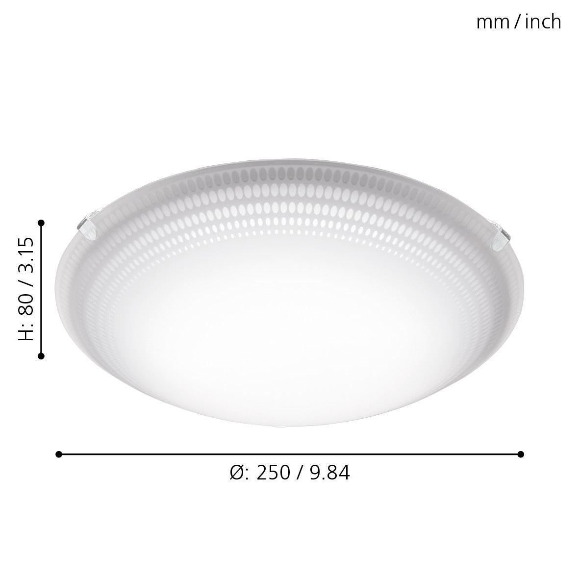 eglo magitta 1 curved glass led flush ceiling light living room close up