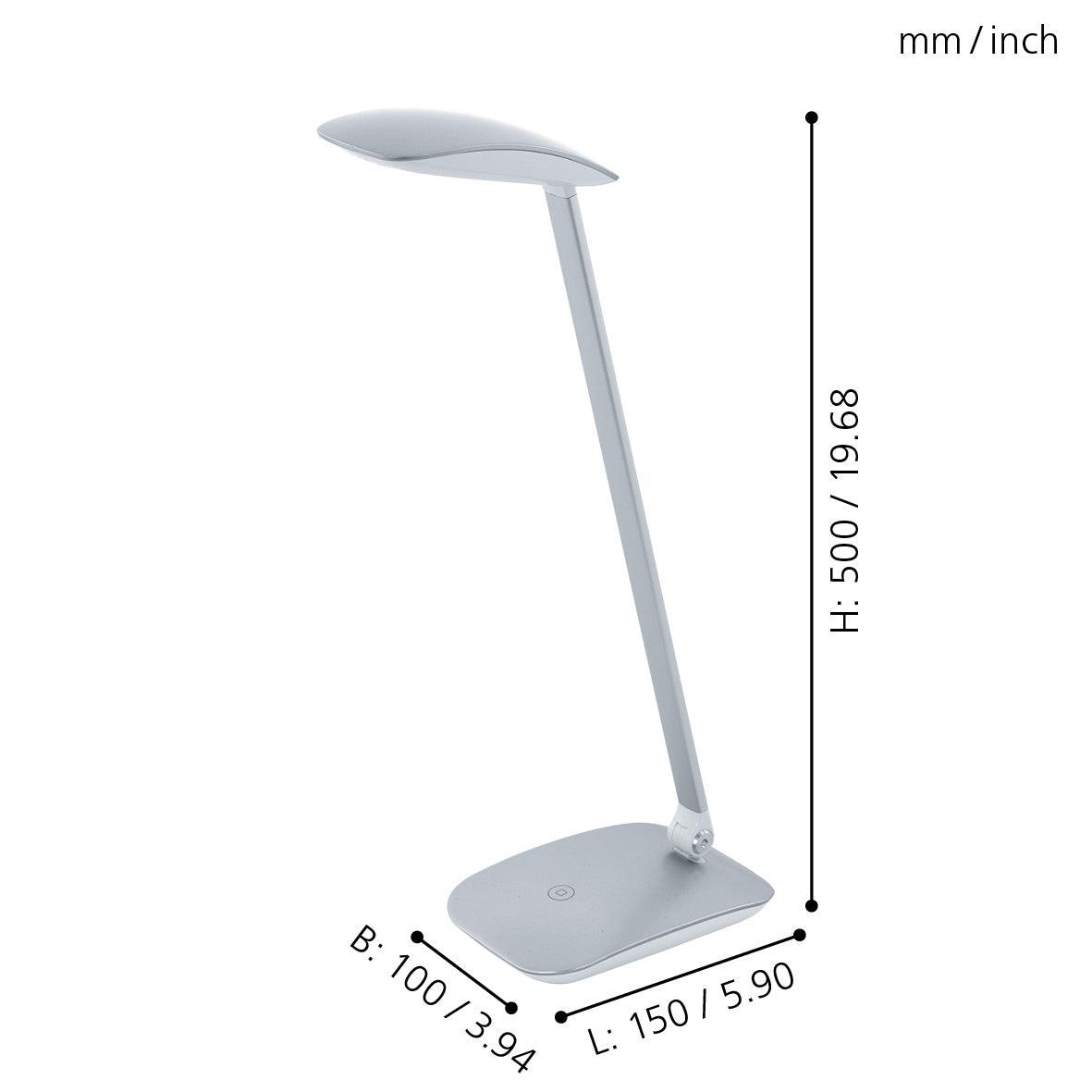 eglo cajero silver led desk lamp with usb living room close up