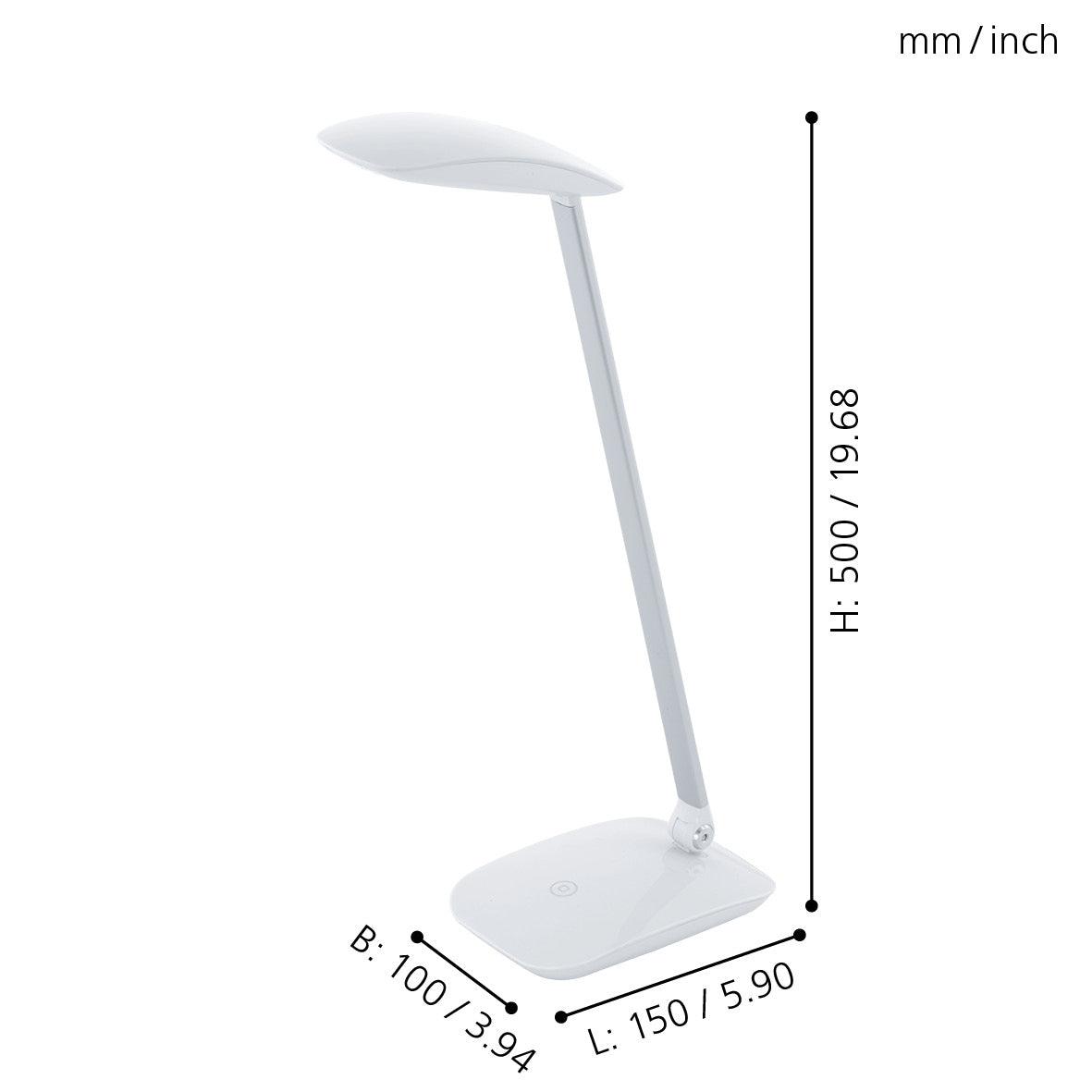 eglo cajero white led desk lamp usb port kitchen lighting 