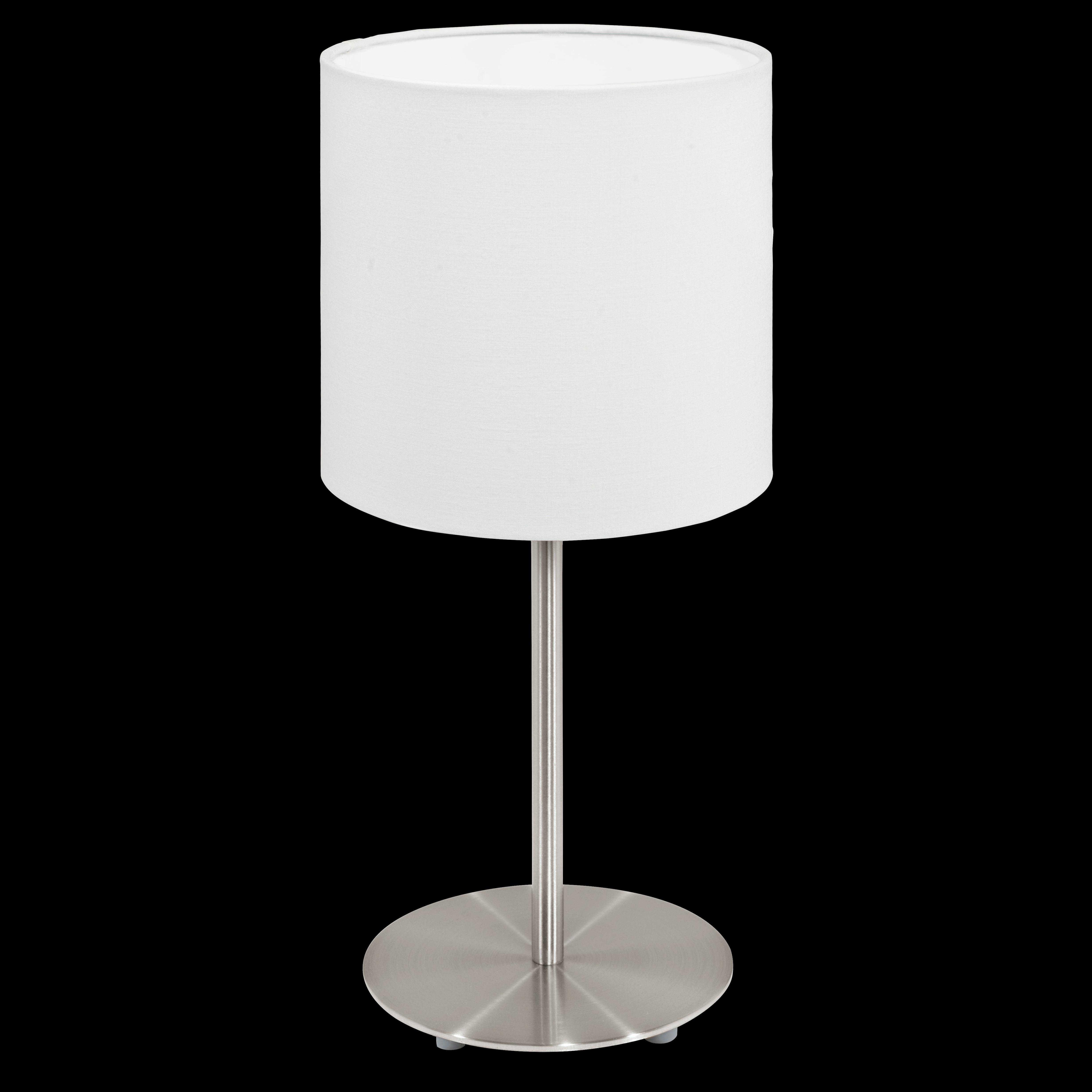 eglo pasteri nickel table lamp white shade living room image