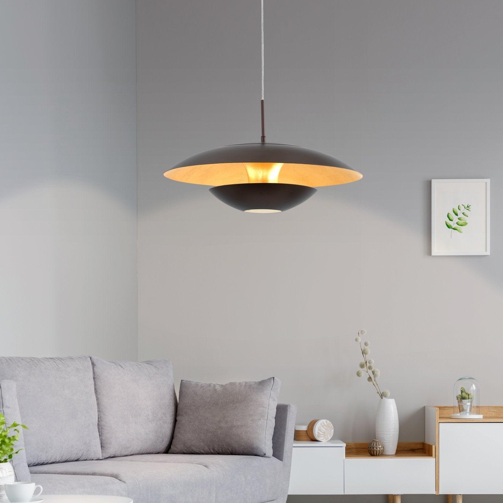 eglo nuvano black gold metal ceiling pendant living room image