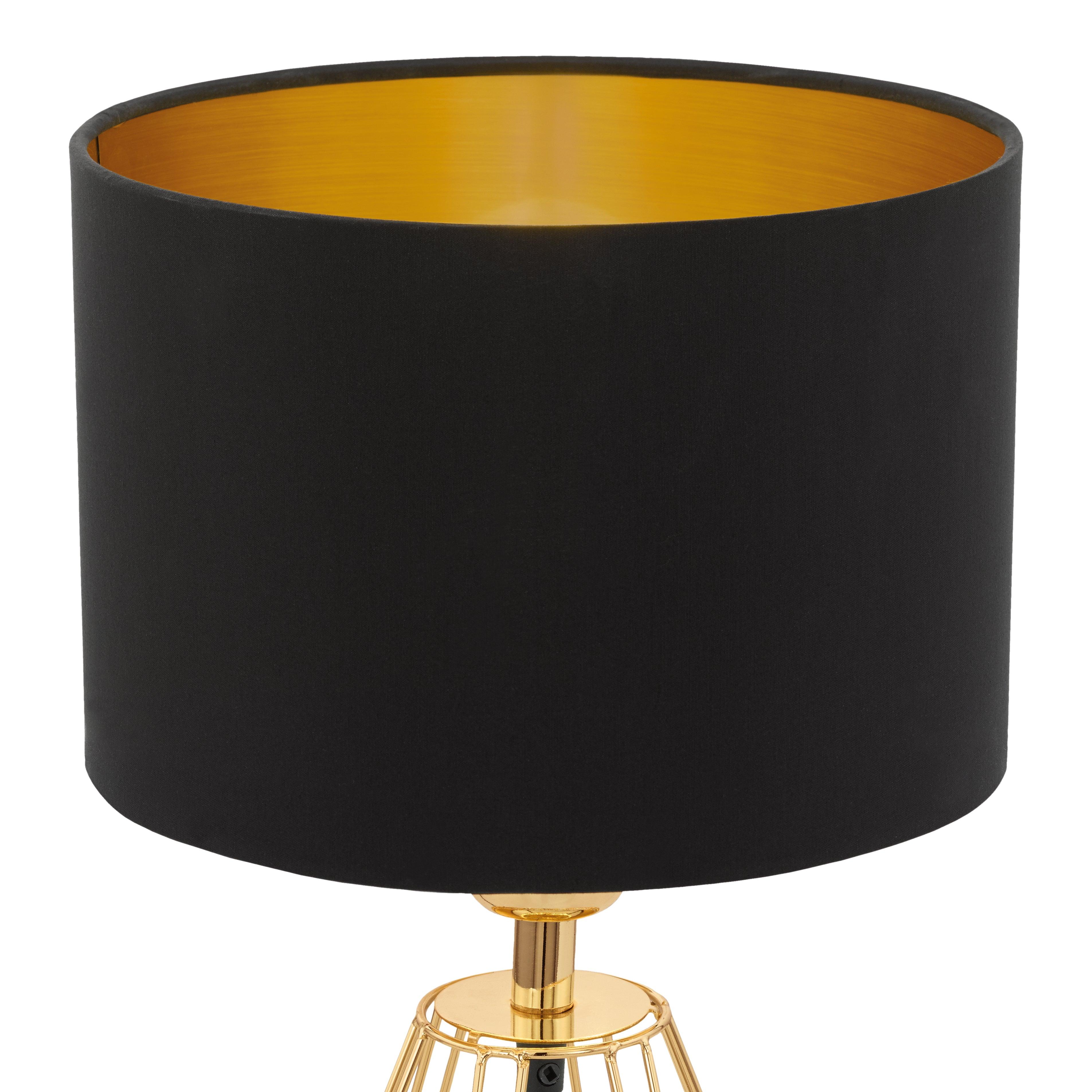 eglo carlton 2 gold gaged table lamp black shade kitchen lighting 