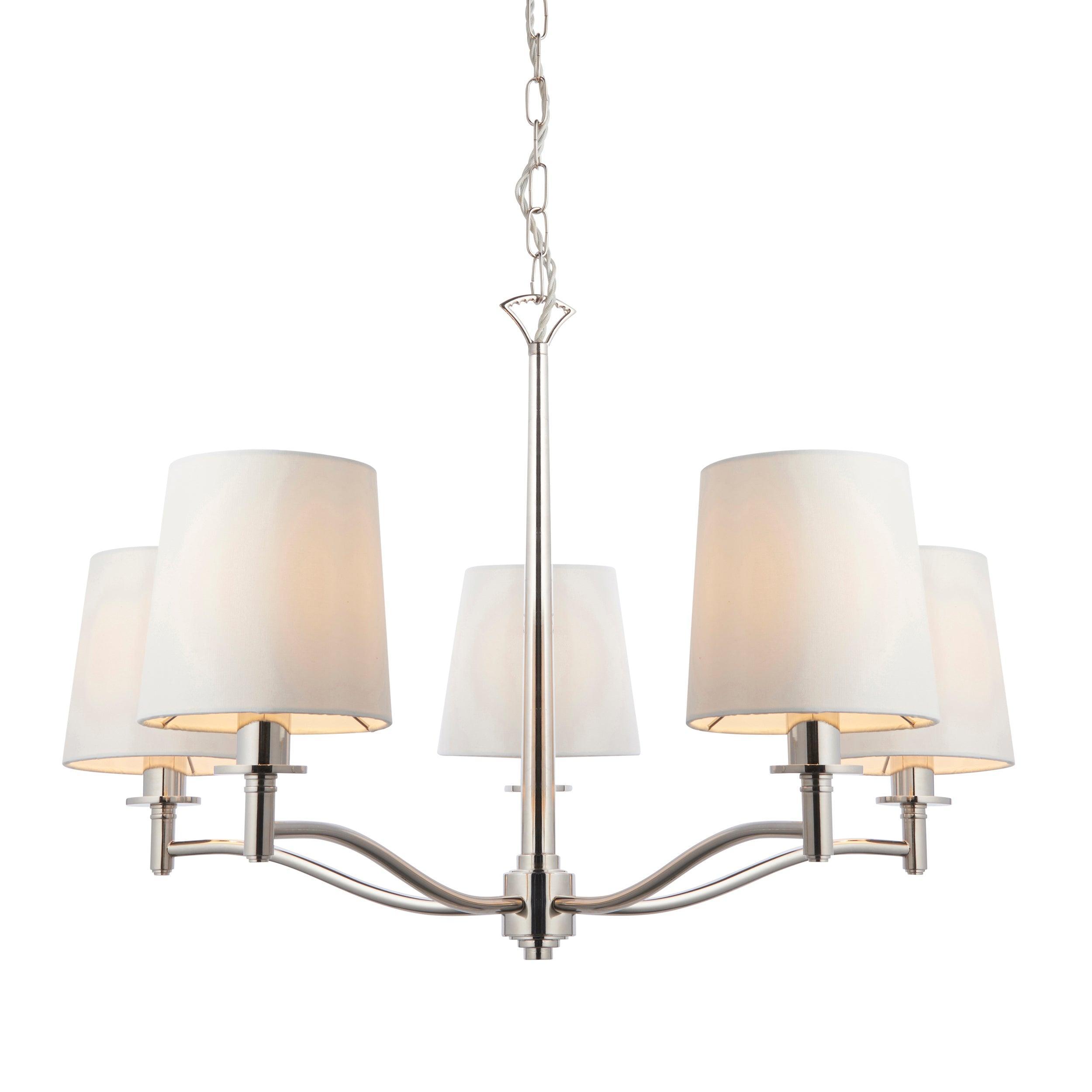Endon Ortona 5 Light Nickel Pendant Ceiling Light-warehouse-40