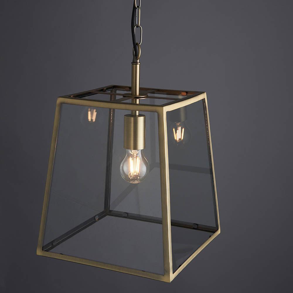 Endon Hurst 1 Light Antique Brass Ceiling Pendant-OPEN-BOX-BSL-270826