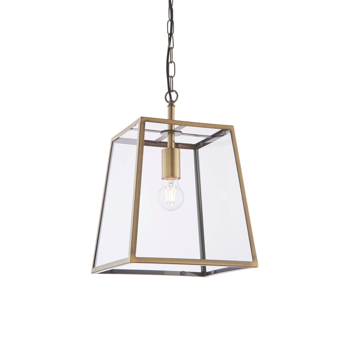 Endon Hurst 1 Light Antique Brass Ceiling Pendant-OPEN-BOX-BSL-270826