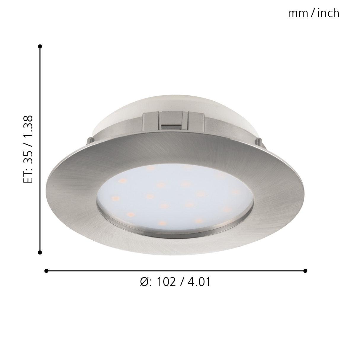 eglo pineda led nickel recessed downlight 10 2cm kitchen lighting 