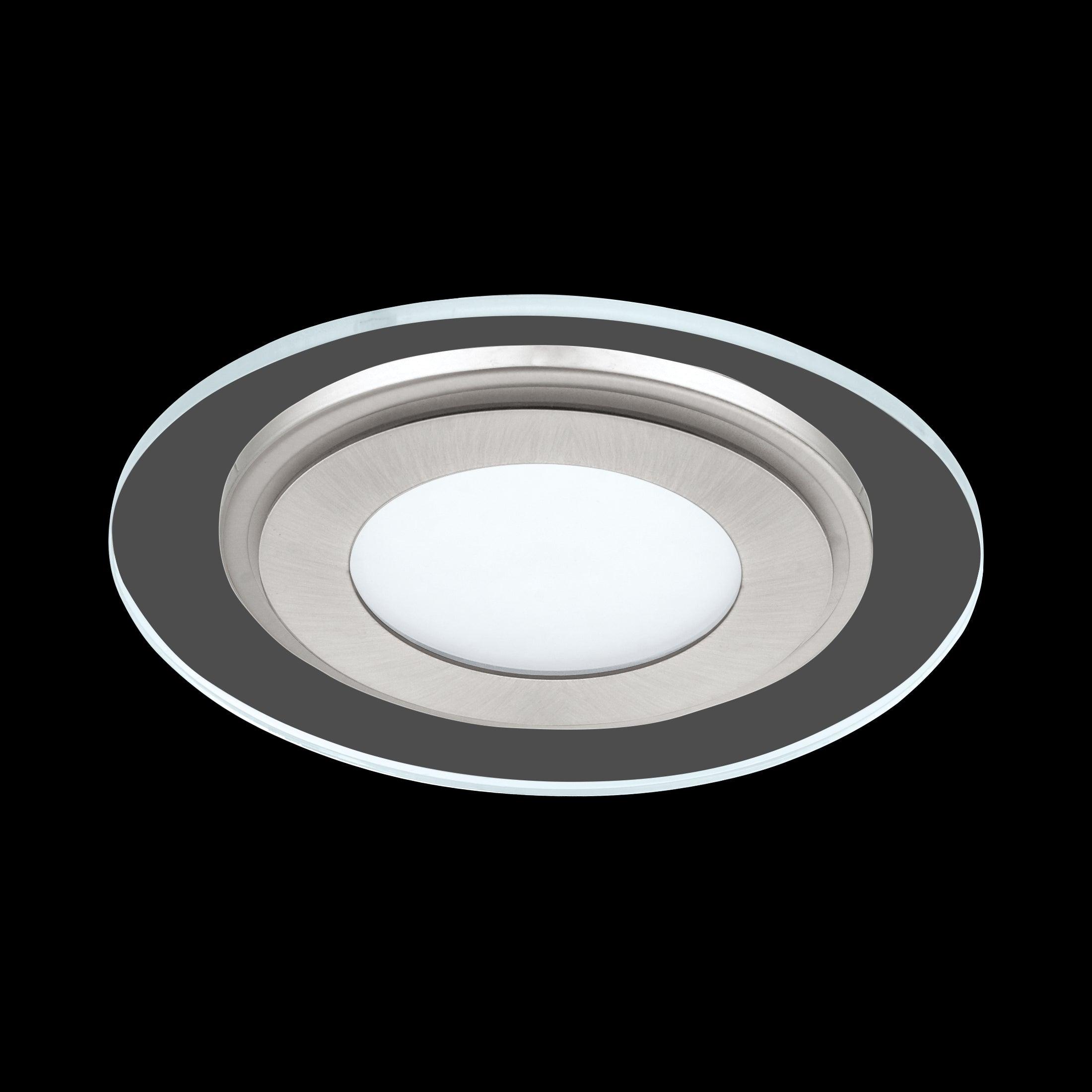 eglo pineda 1 led nickel glass recessed downlight kitchen lighting 