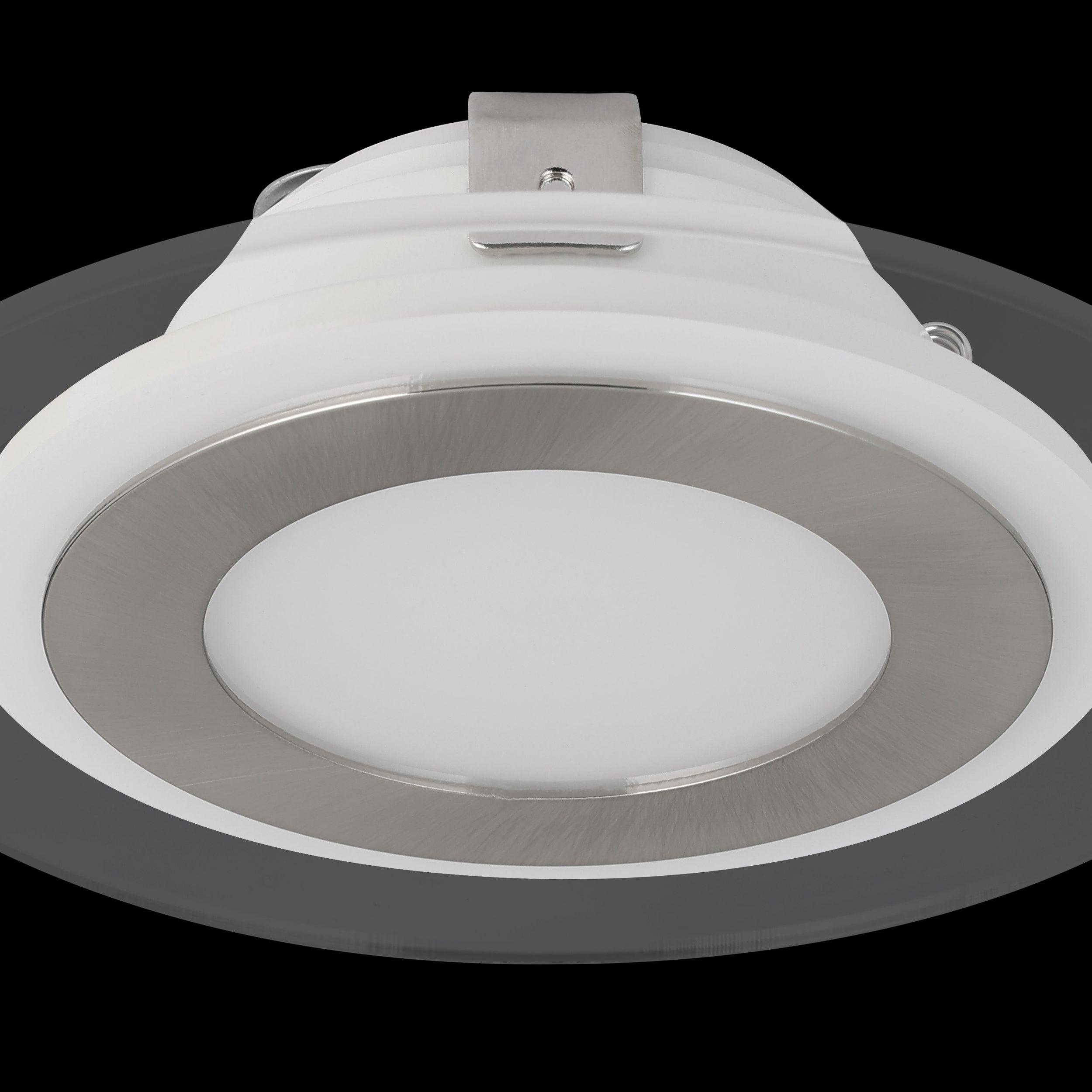 eglo pineda 1 led nickel glass recessed downlight hallway lighting 
