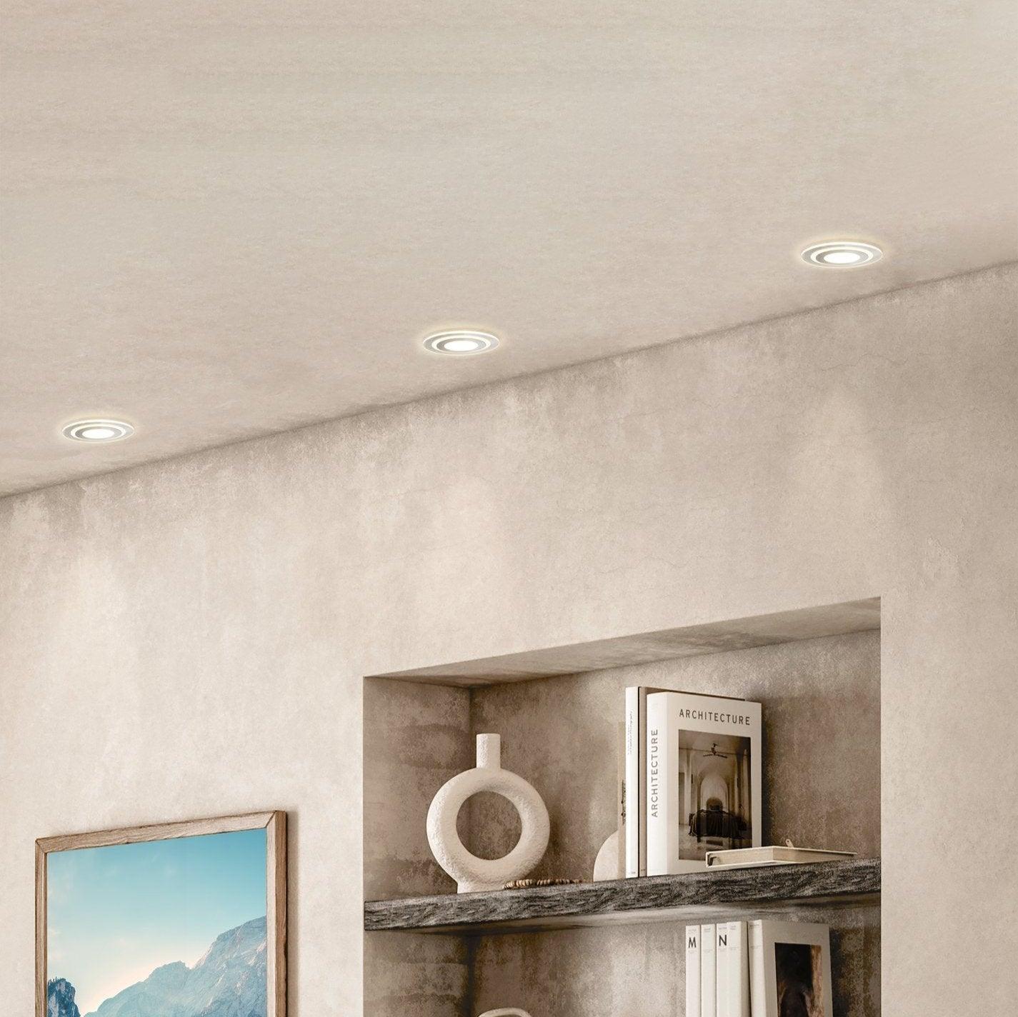 eglo pineda 1 led nickel glass recessed downlight living room image