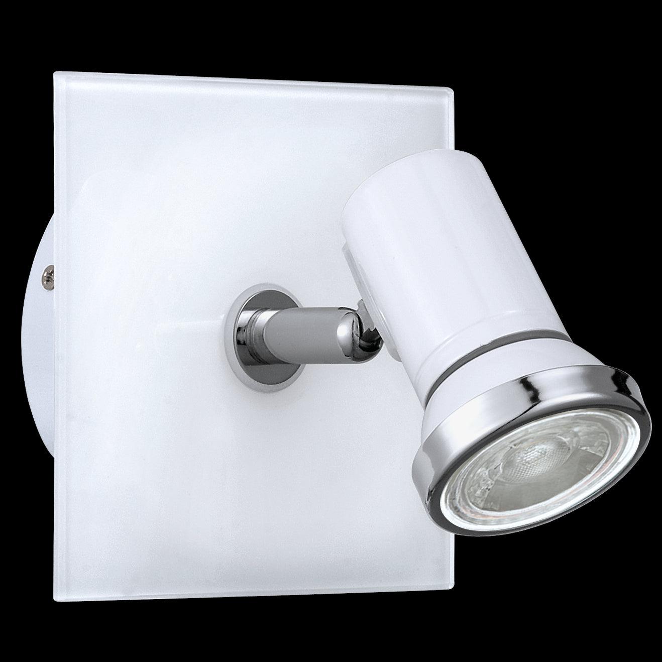 eglo tamara 1 white chrome bathroom wall spotlight living room image