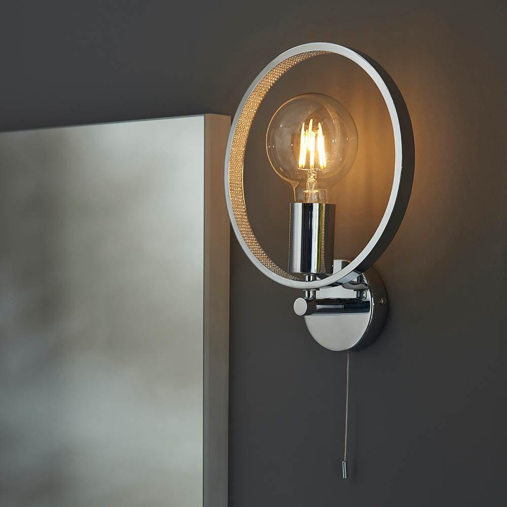 Endon Merola Chrome Finish Bathroom Wall Light-OPEN-BOX