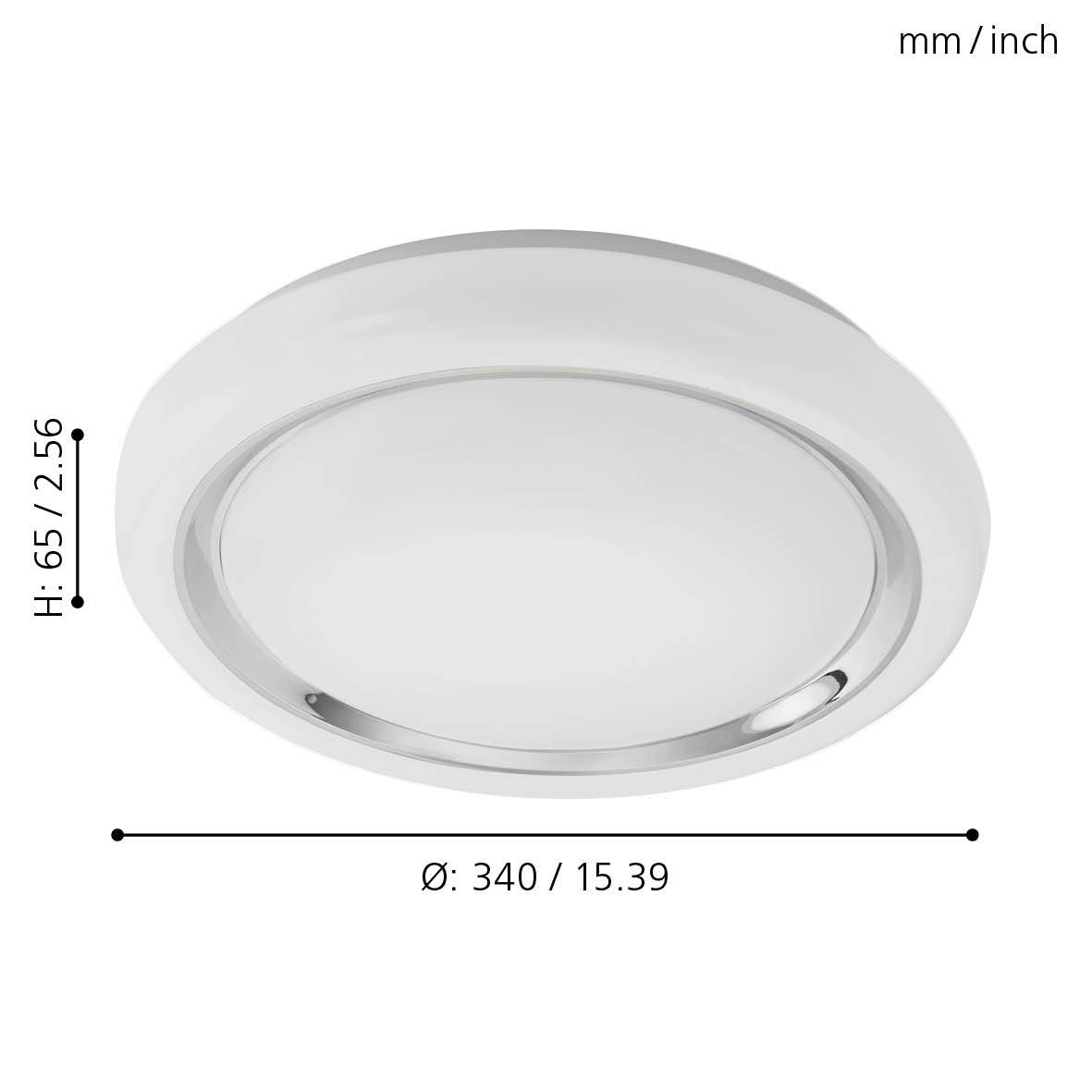 eglo capasso round led white flush ceiling light 34cm kitchen lighting 