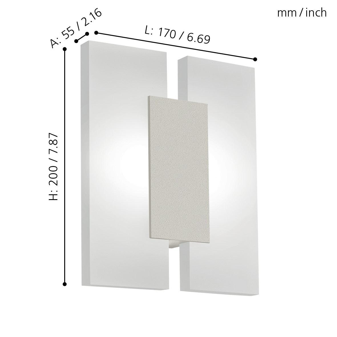 Eglo Metrass 2 LED Nickel Flush Wall Light-WAREHOUSE-40-200326