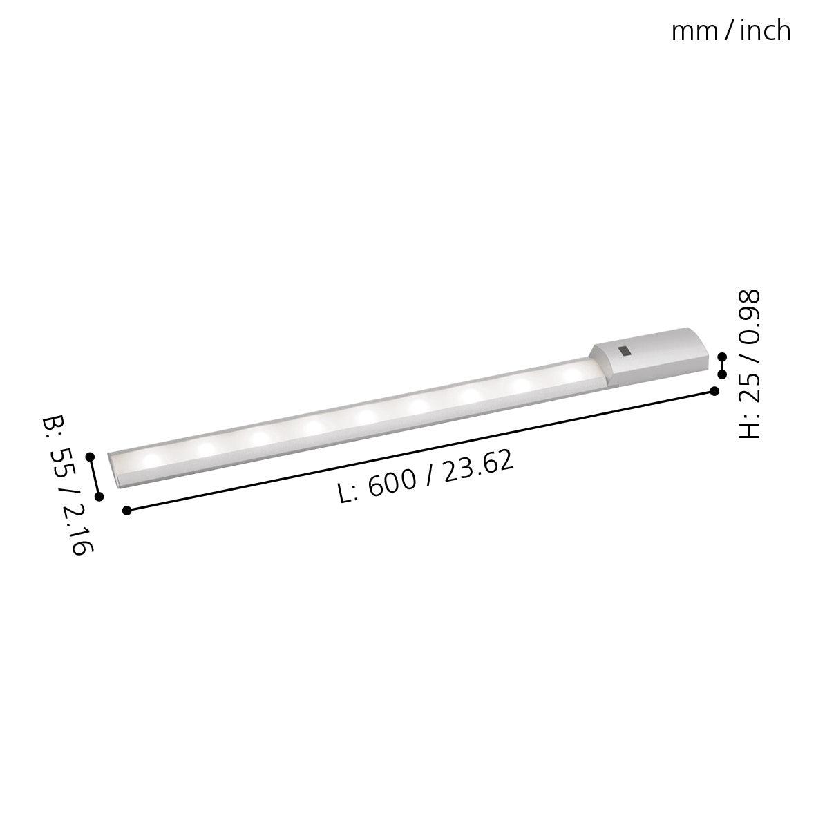 eglo teya led 60cm silver under cabinet light living room image