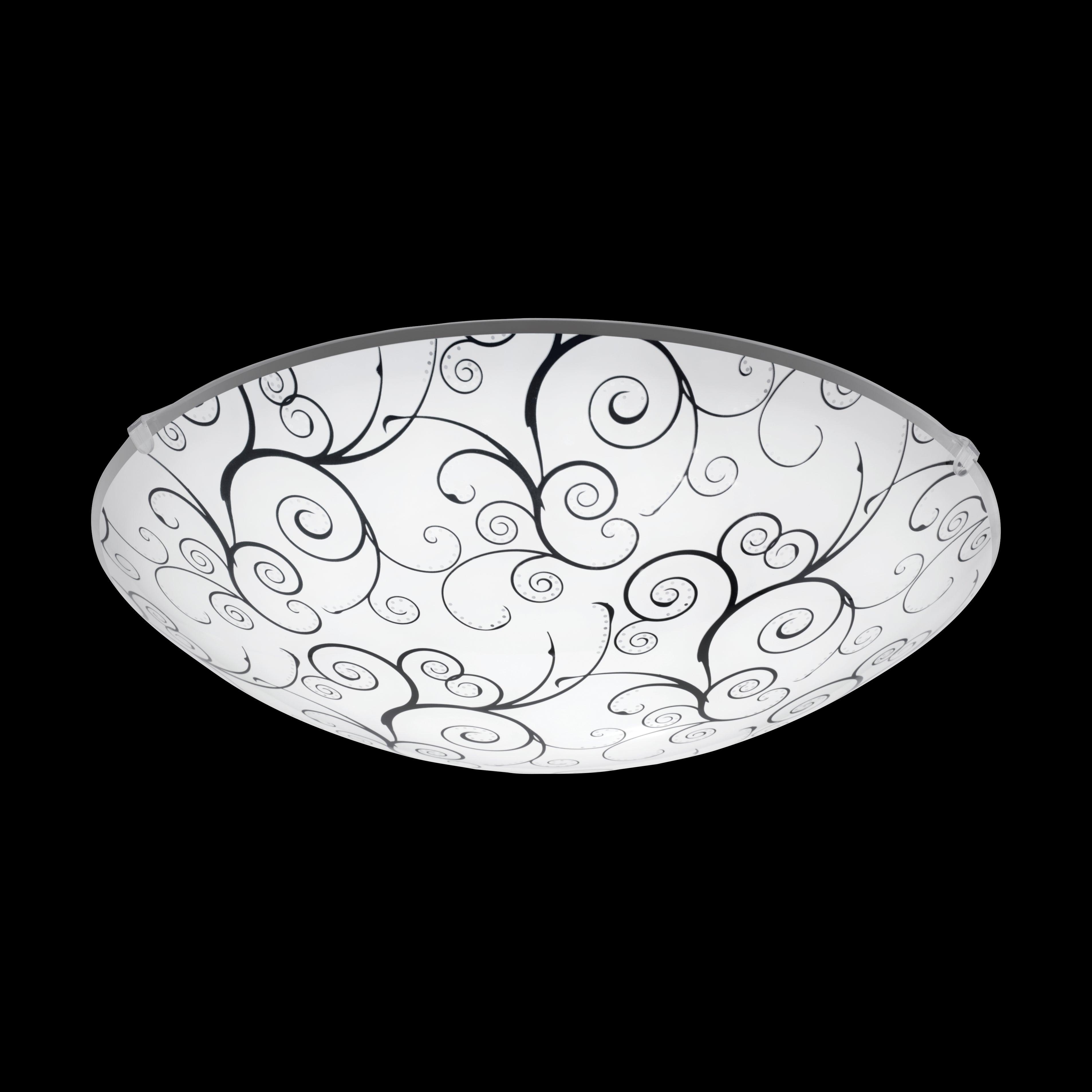 eglo margitta 1 floral design white glass led flush living room image