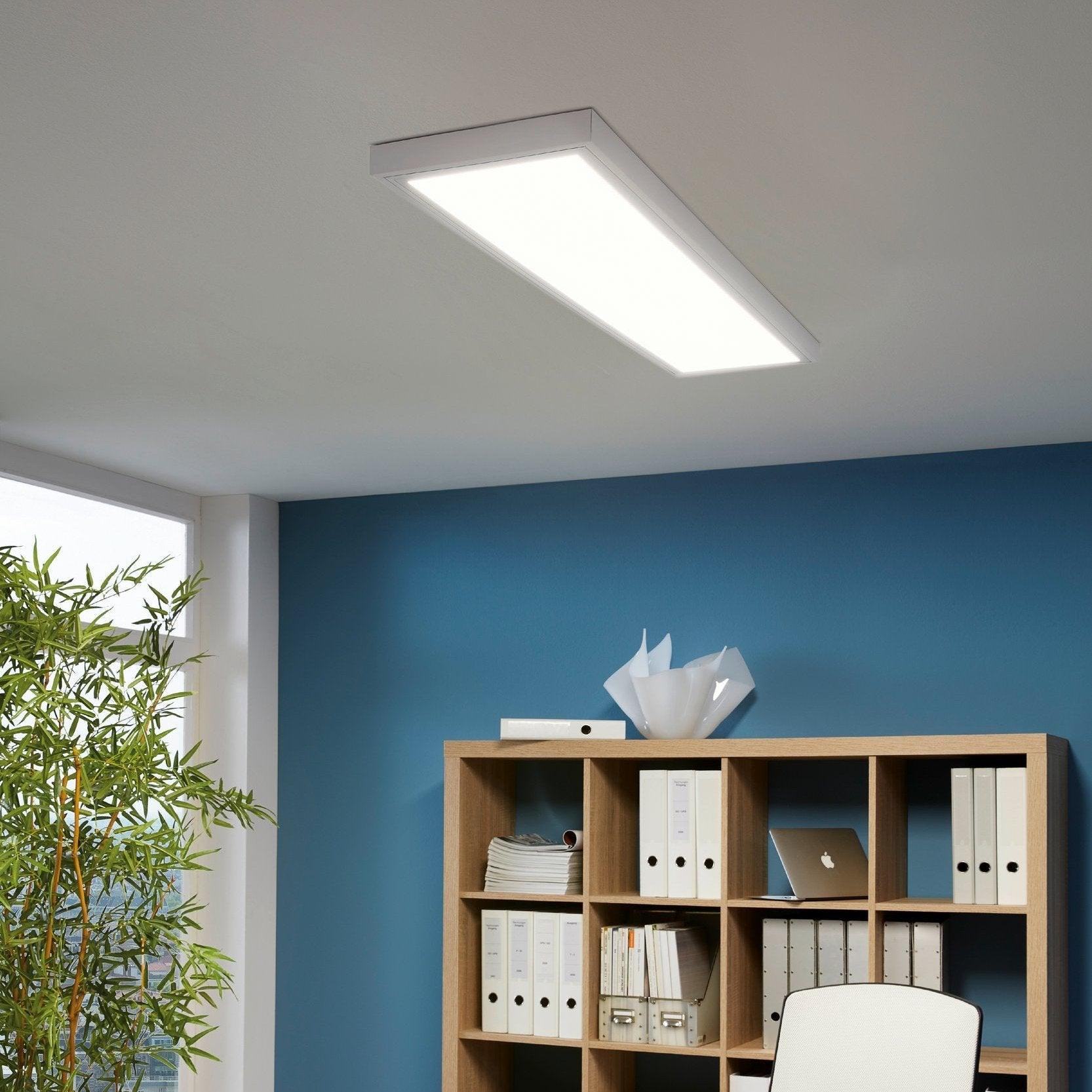 eglo salobrena 1 led white rectangular panel light living room image