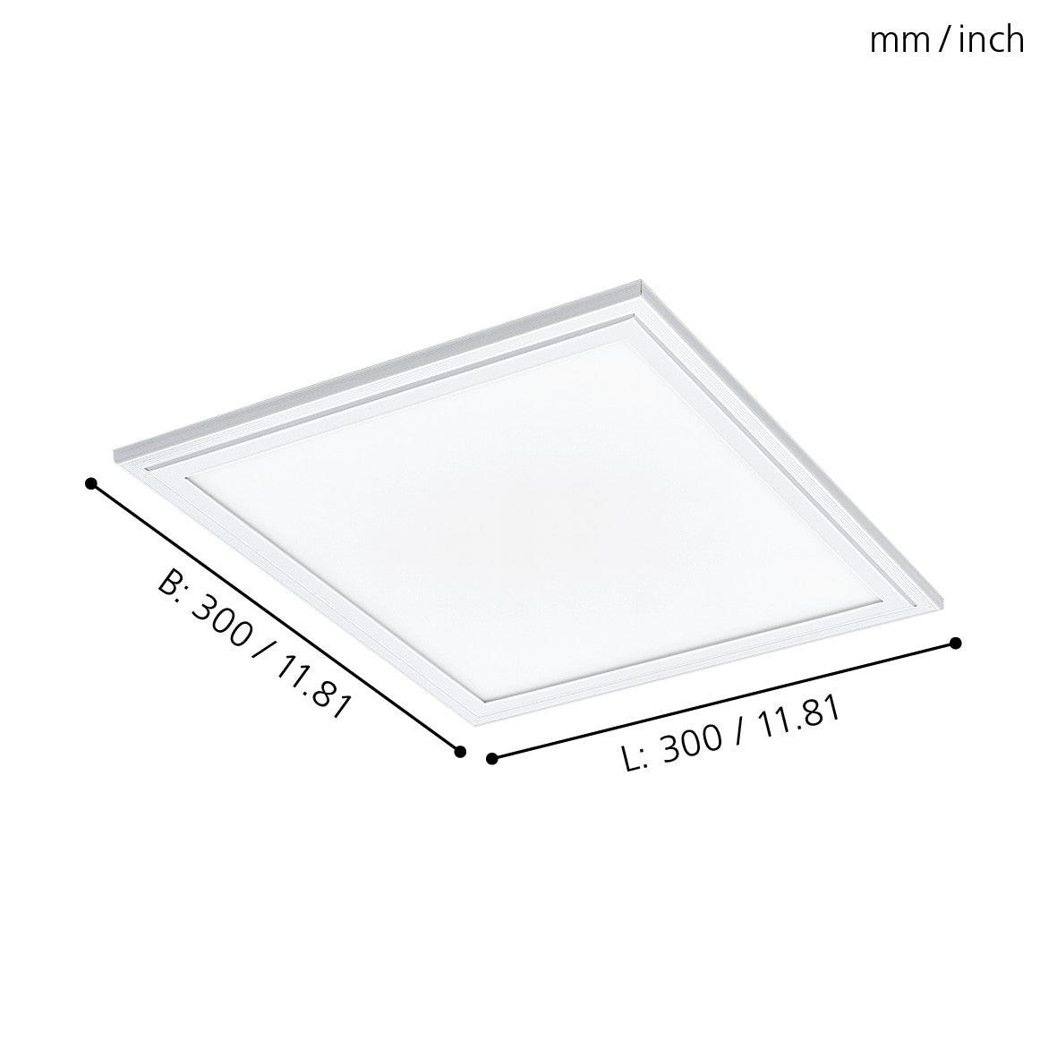 eglo salobrena 1 led white flush square panel light 30cm living room close up