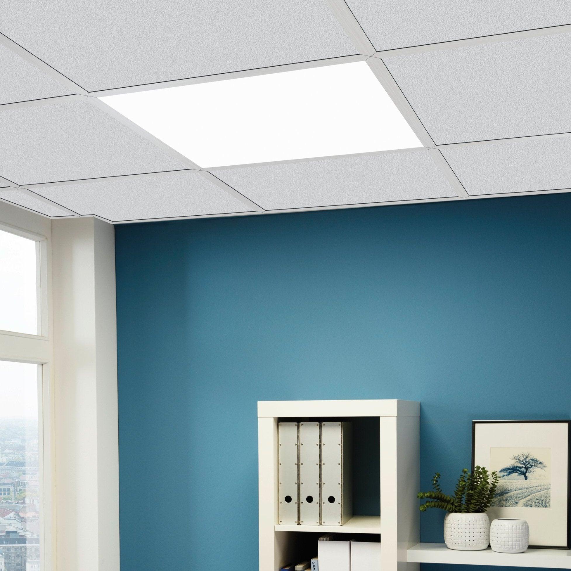 eglo salobrena 1 led white flush square panel light 30cm hallway lighting 