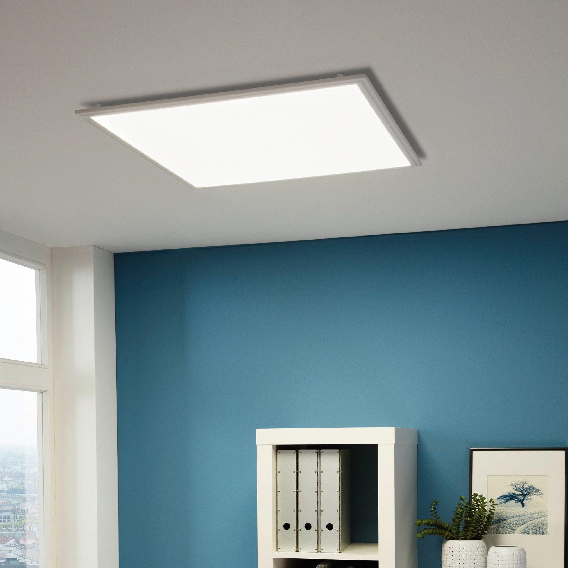 eglo salobrena 1 led white flush square panel light 30cm