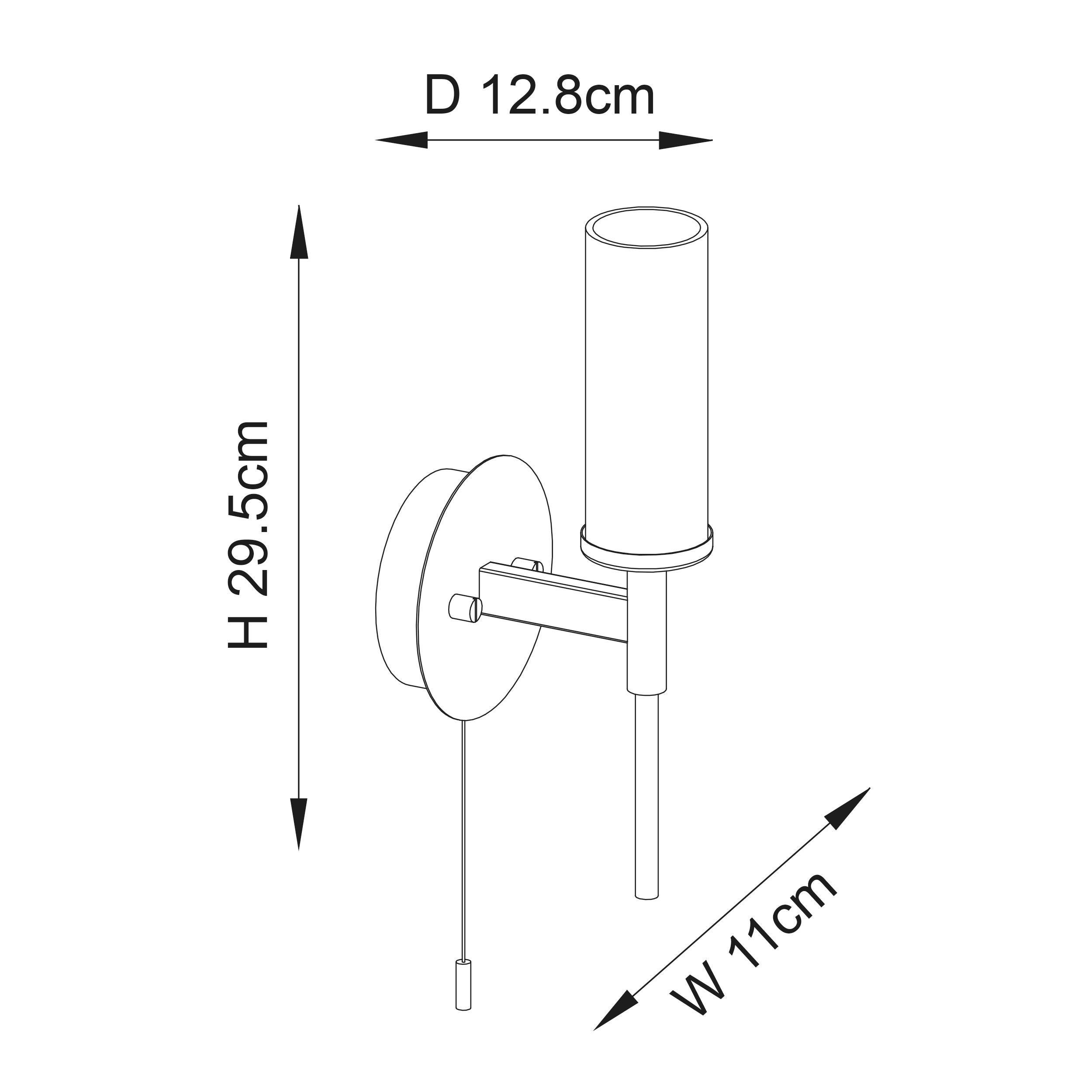 Talo Brass & Ribbed Cylinder Glass Shaded Bathroom Wall Light-WAREHOUSE-40-290626