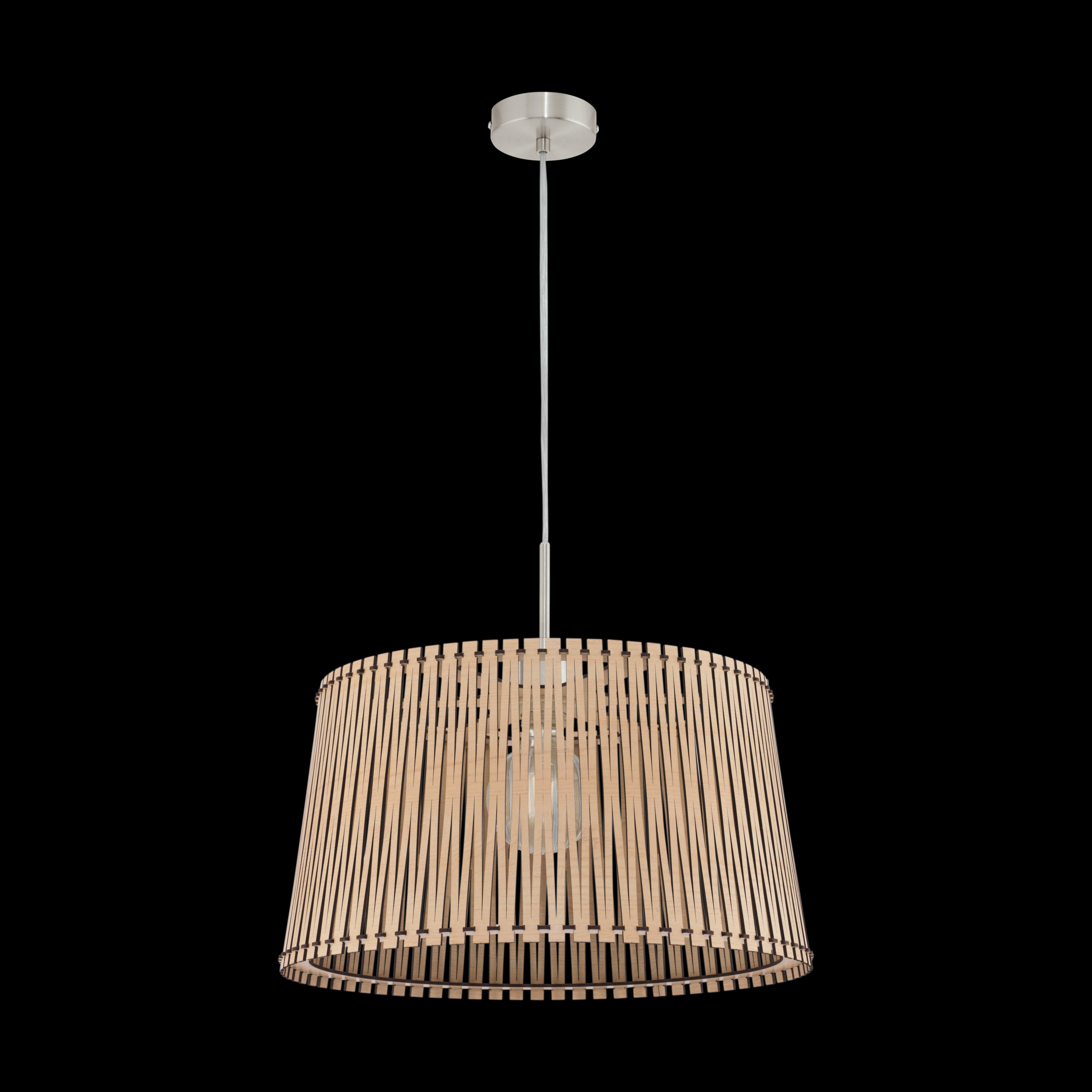 eglo sendero wooden slat lampshade ceiling pendant living room image