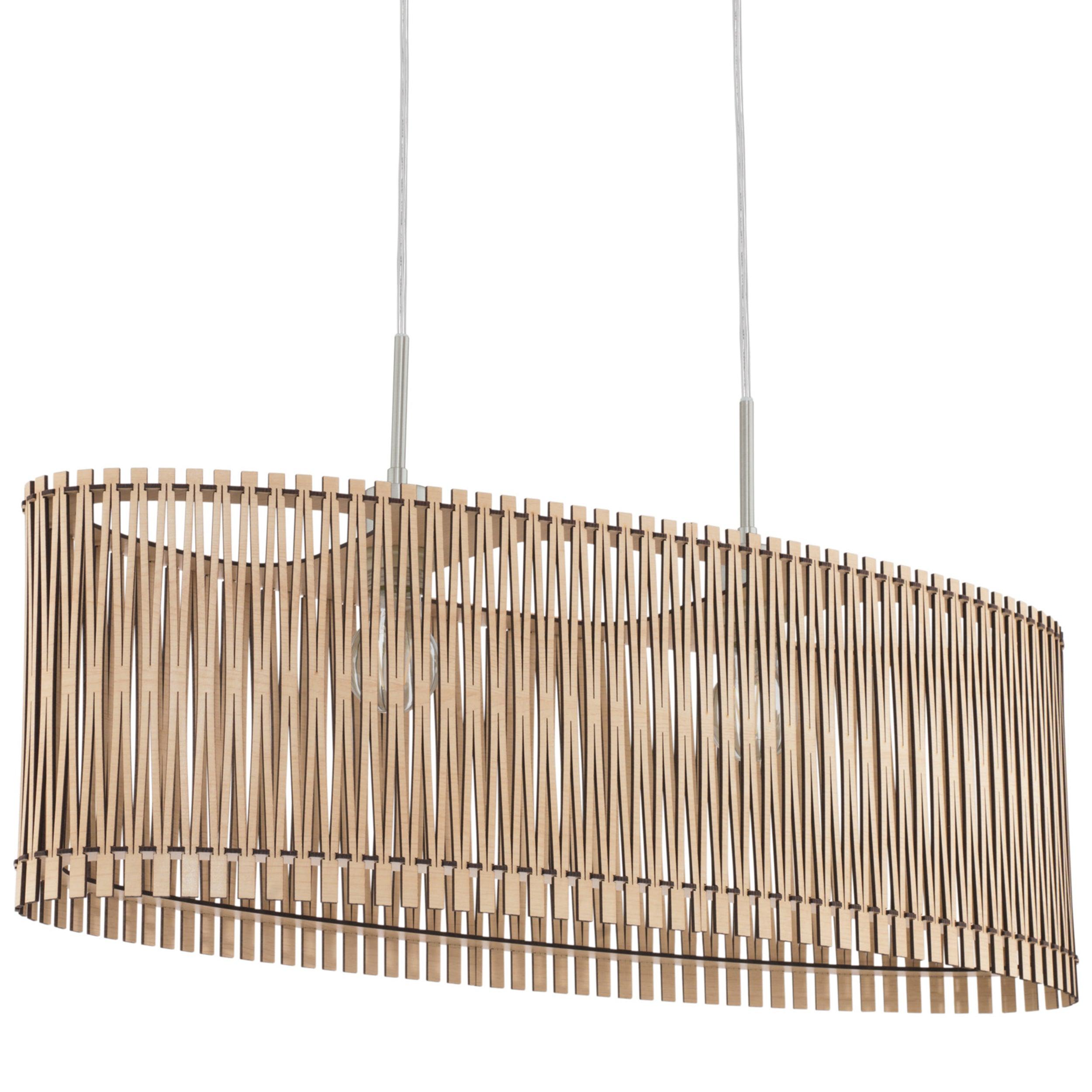 eglo sendero oval 2 light wooden slat lampshade ceiling pendant hallway lighting 