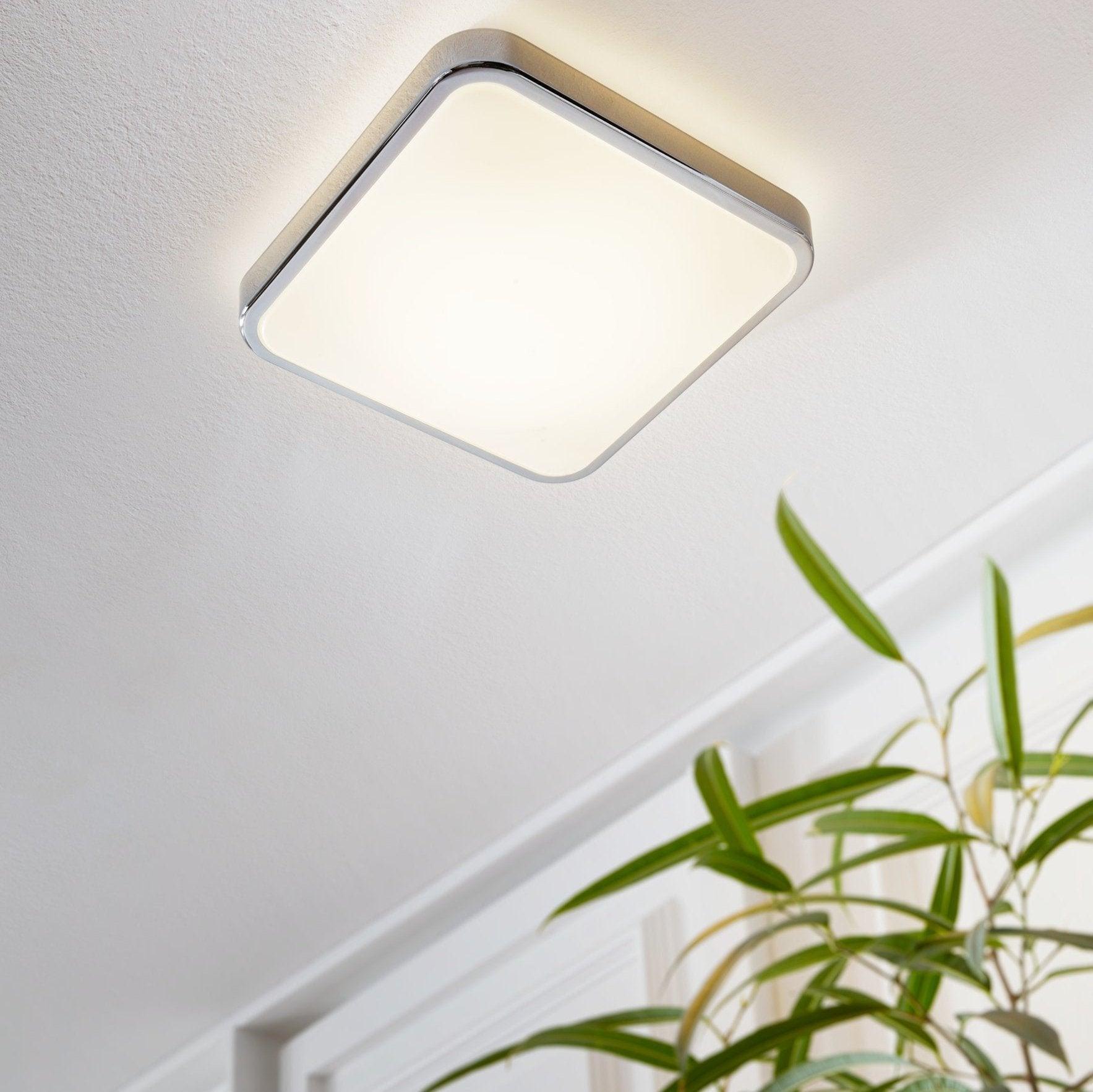 eglo manilva 1 chrome ip44 flush led bathroom ceiling light