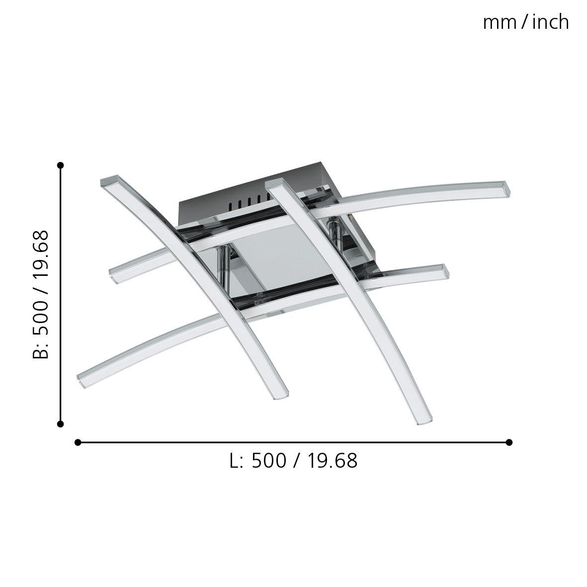 eglo nevado led chrome flush ceiling light living room image
