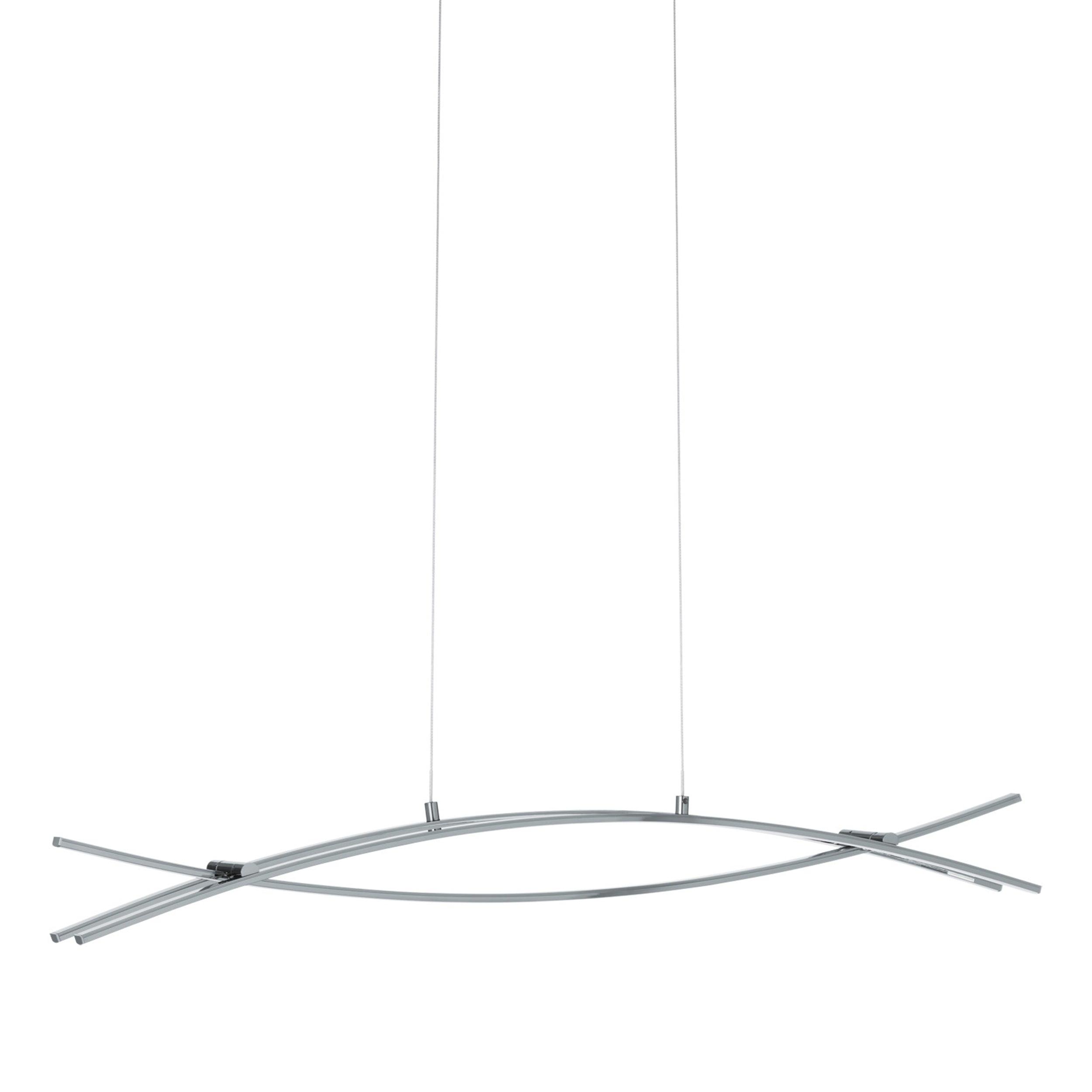 eglo nevado led chrome curved ceiling pendant living room close up