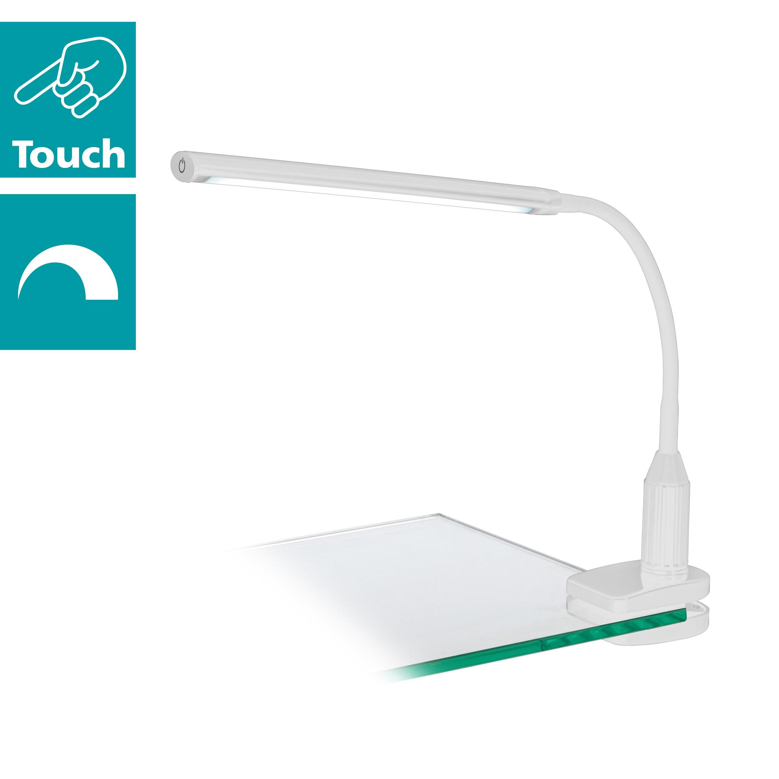 eglo laroa white led flexible table clamp task lamp kitchen lighting 