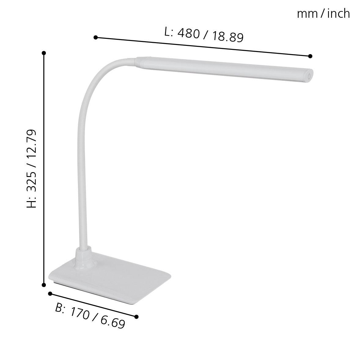 eglo laroa white adjustable led table lamp kitchen lighting 