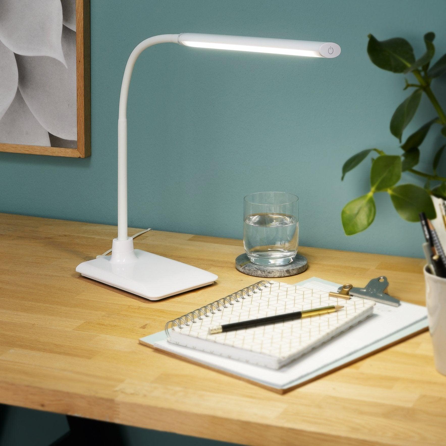 eglo laroa white adjustable led table lamp