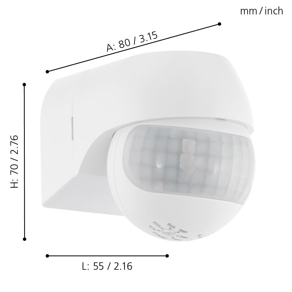 Eglo Detect Me 1 IP44 White PIR Light Sensor-WAREHOUSE-40-200326