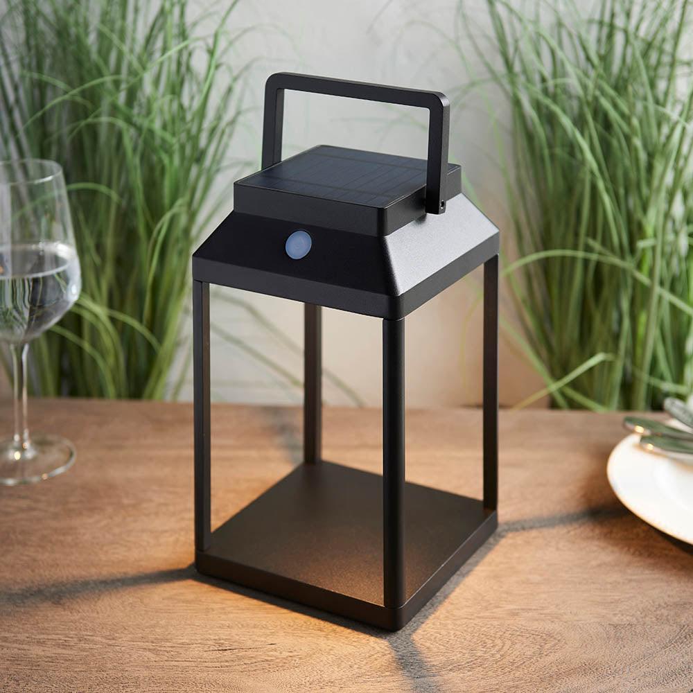 Endon Linterna 1 Light Solar Outdoor Black Table Lamp-warehouse-180926