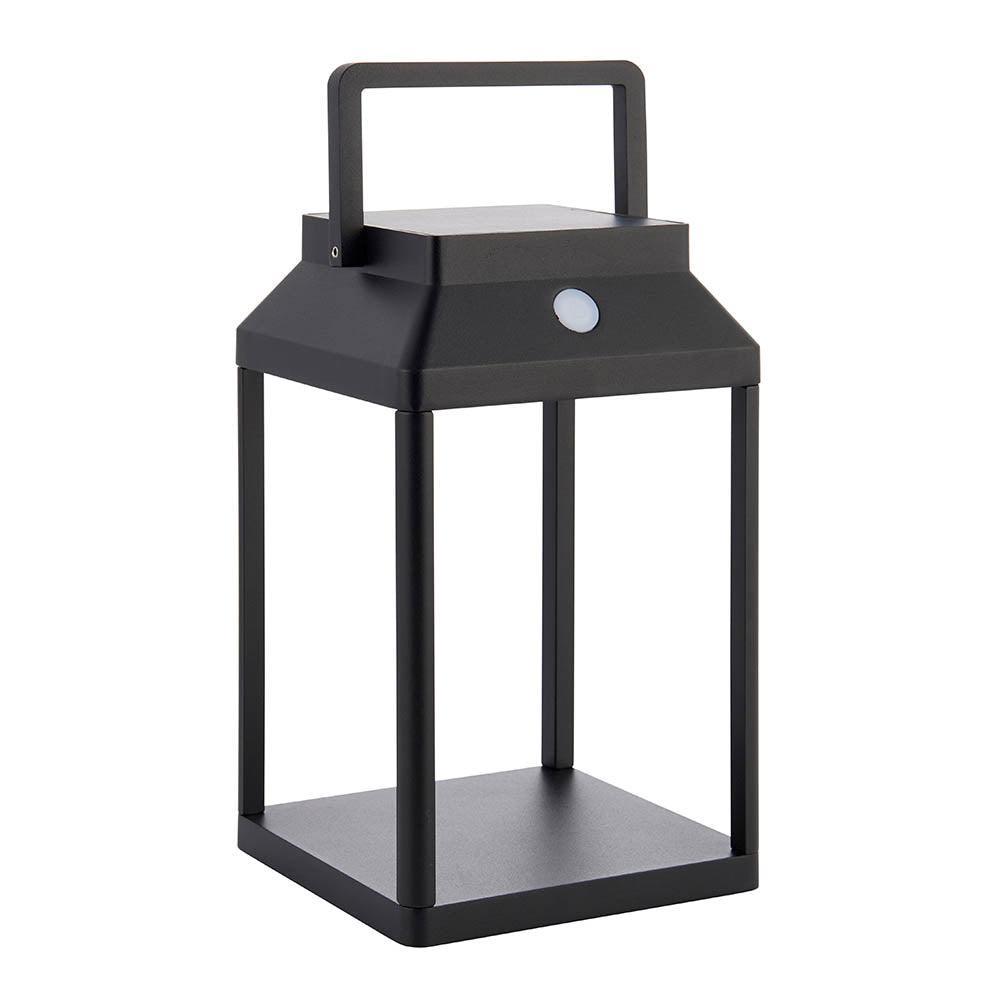 Endon Linterna 1 Light Solar Outdoor Black Table Lamp-warehouse-180926