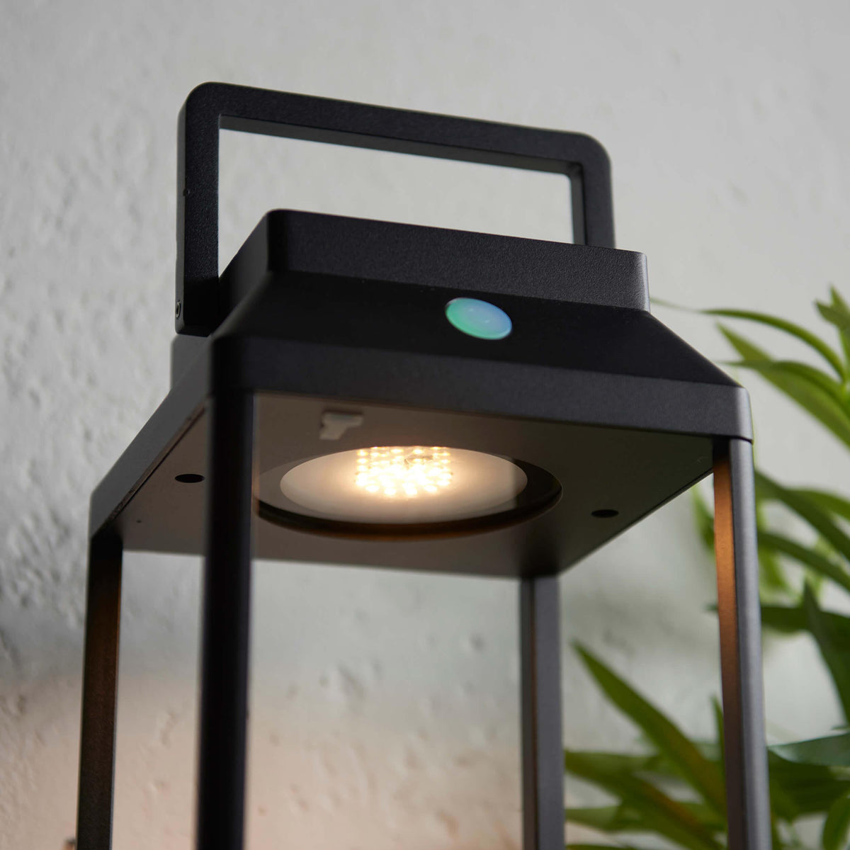 Endon Linterna 1 Light Solar Outdoor Black Table Lamp-warehouse-180926