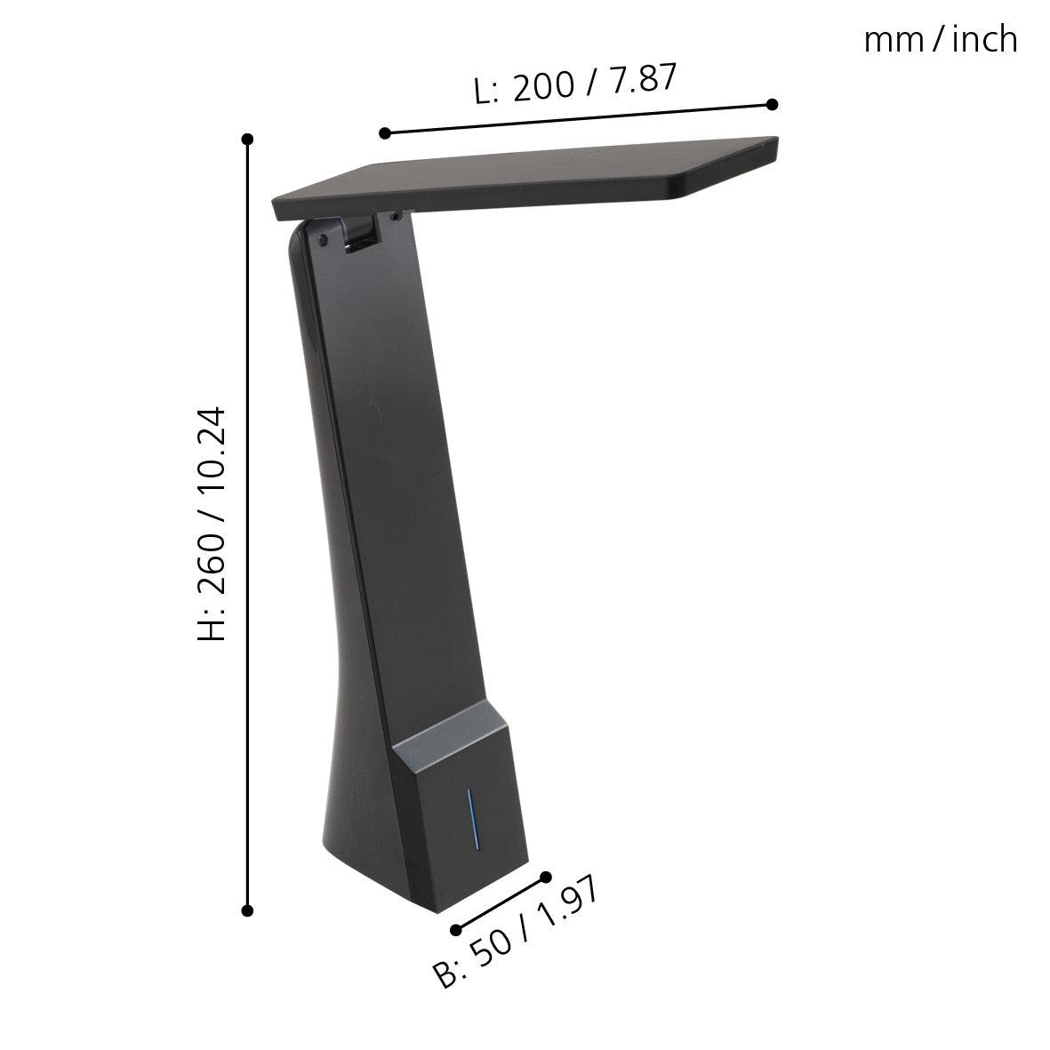eglo la seca black led table lamp battery operated living room close up