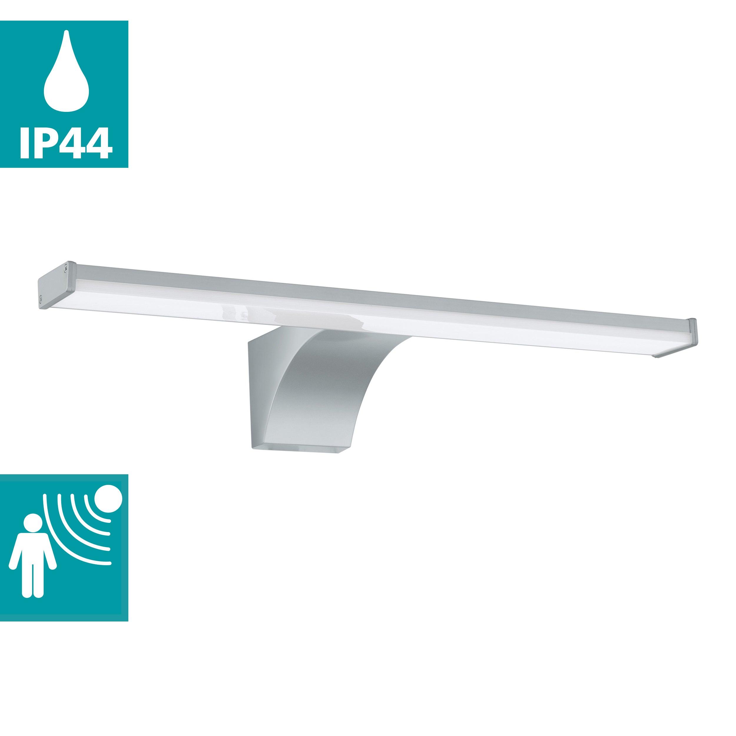 eglo pandella 2 silver ip44 sensor bathroom wall mirror light kitchen lighting 