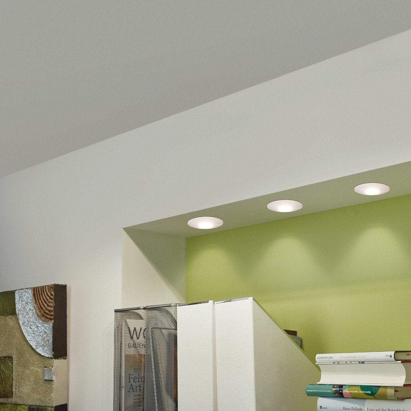eglo chango set of 3 led recessed downlights living room close up