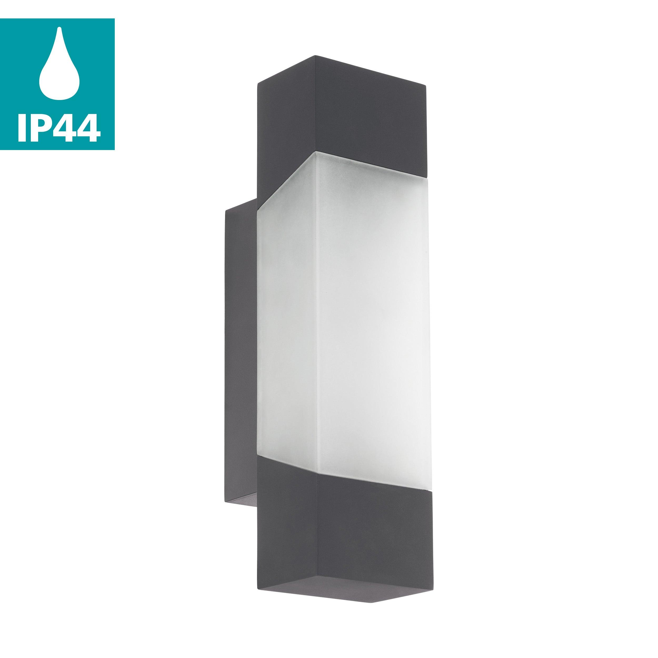 eglo gorzano grey ip44 outdoor led wall light kitchen lighting 