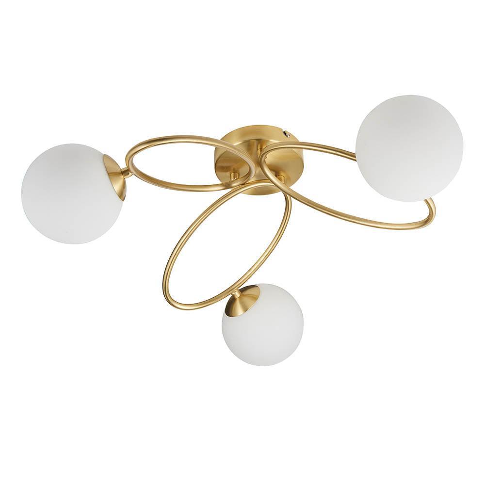 Endon Ellipse 3 Light Brass Finish Semi Flush Ceiling Light-warehouse-180926