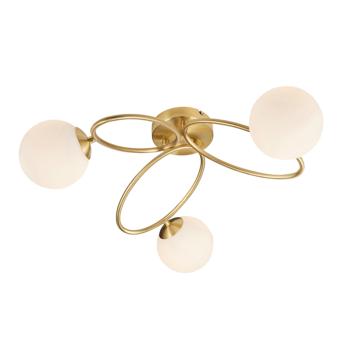 Endon Ellipse 3 Light Brass Finish Semi Flush Ceiling Light-warehouse-180926
