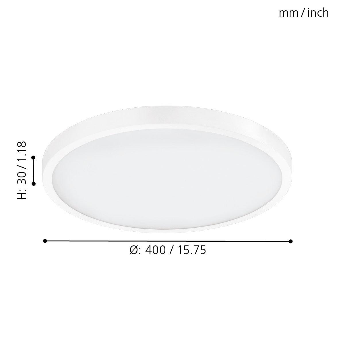 eglo fueva 1 led white flush ceiling light 40cm kitchen lighting 