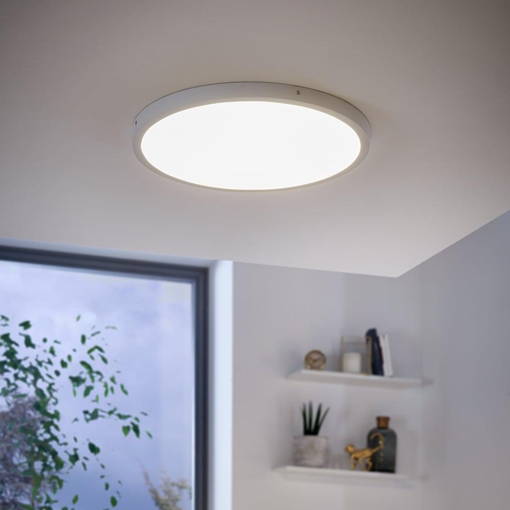 eglo fueva 1 led white flush ceiling light 50cm