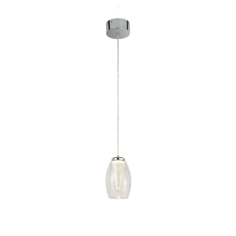 Cyclone 1 Light Pendant - Clear Glass Shade Searchlight-WAREHOUSE-40-260626