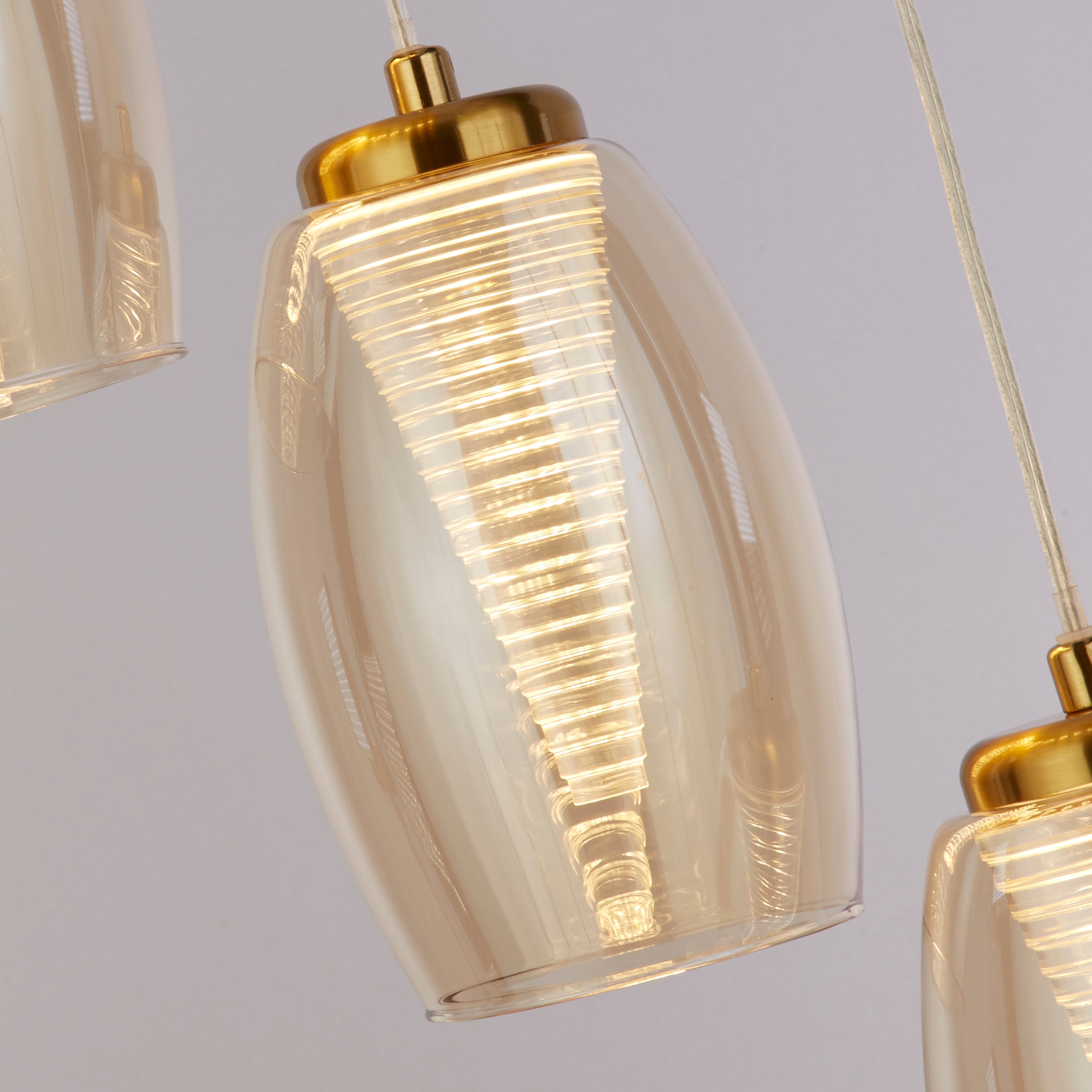 Searchlight Cyclone 5 Light LED Pendant With Champagne Glass Shade