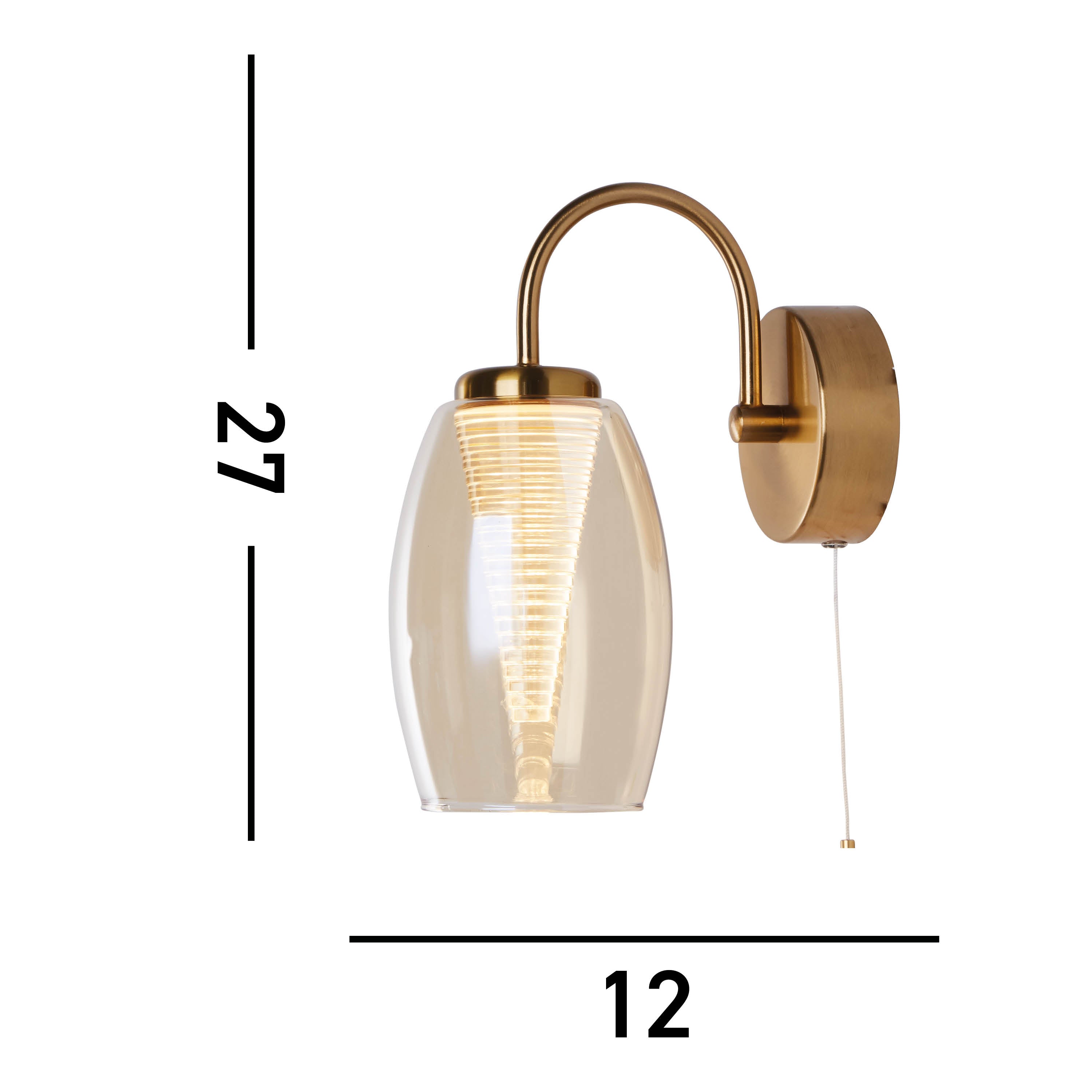 Searchlight Cyclone Bronze Wall Light With Champagne Glass Shade