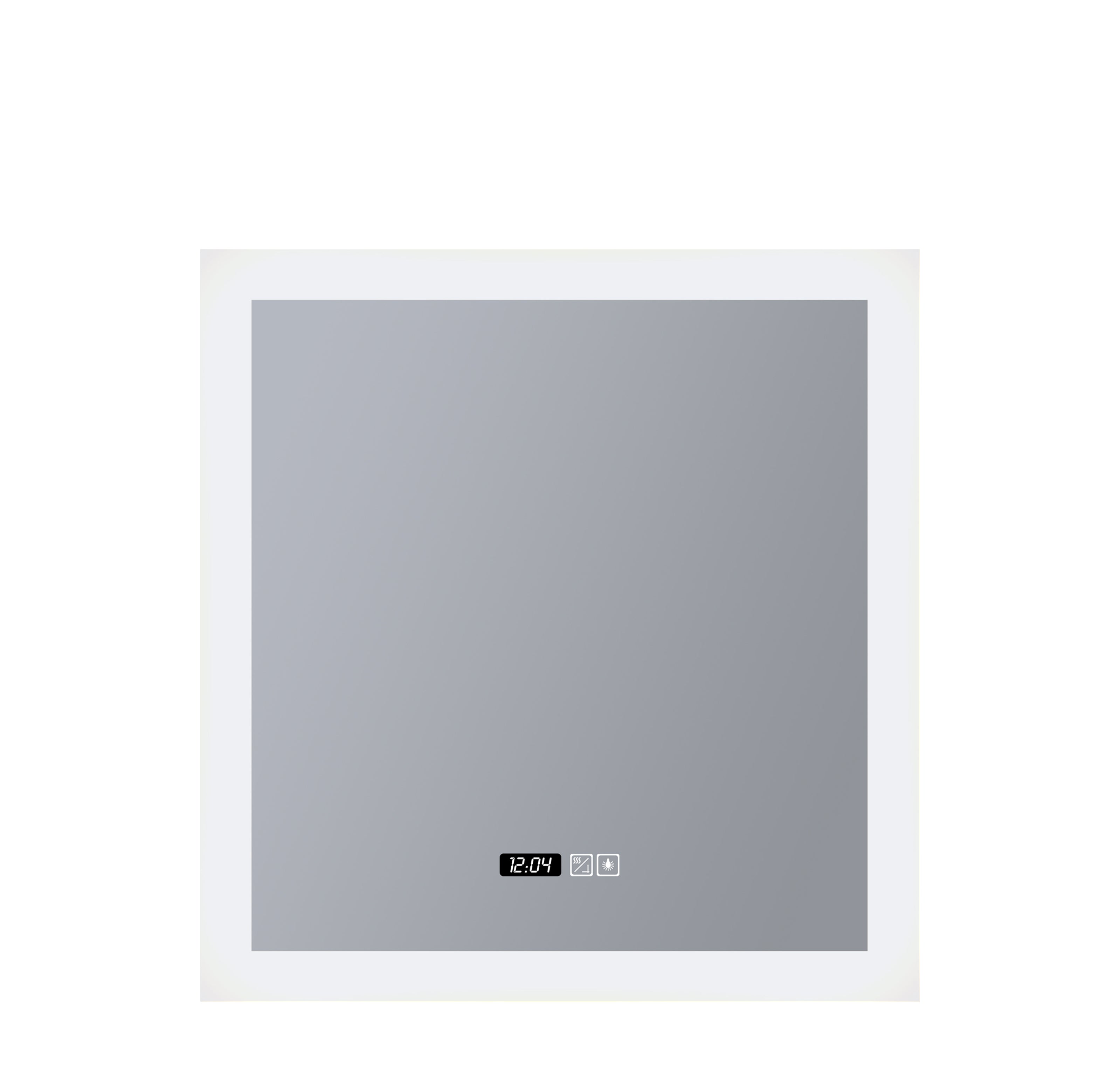 Searchlight Square Bathroom Mirror With Digital Clock & Demister Pad
